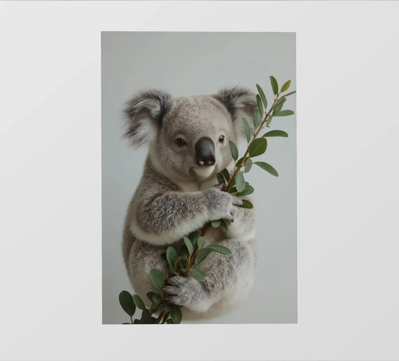 Koala con in mano un ramo di eucalipto telo in pvc da DesignDoodle