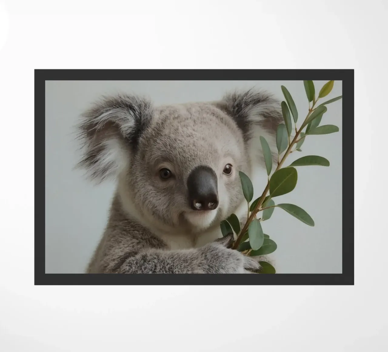 Koala con in mano un ramo di eucalipto zerbino da DesignDoodle