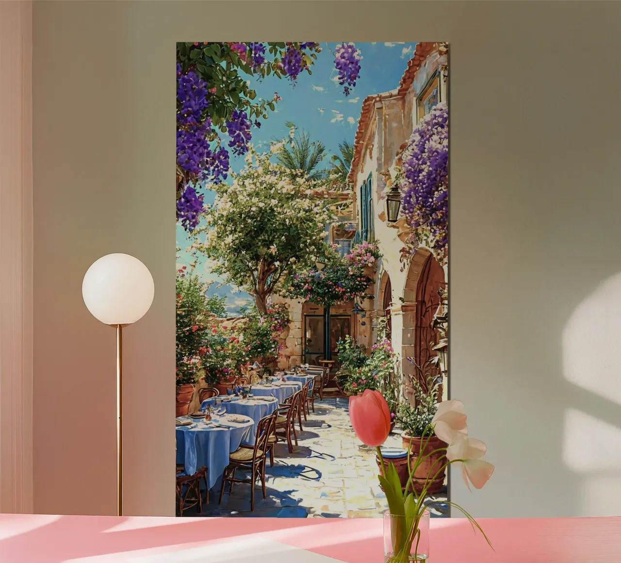 cafe chill in flower poster con telaio in alluminio da hamily