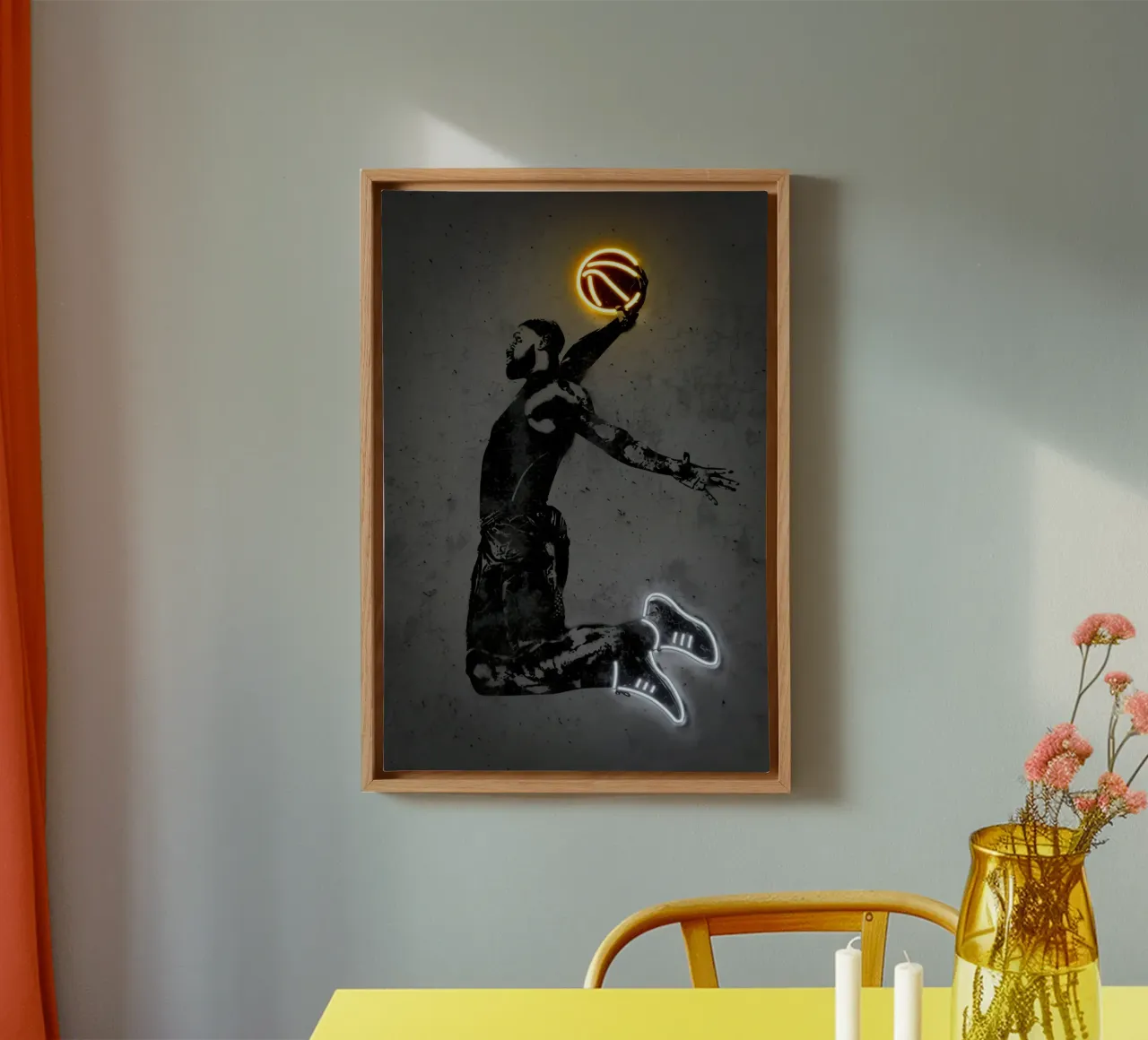 lebron james licht Leinwand mit Schattenfugenrahmen von Yogashop