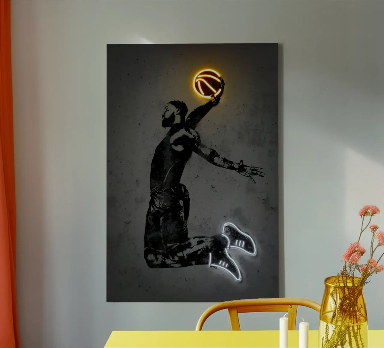 lebron james licht Leinwand mit Schattenfugenrahmen von Yogashop