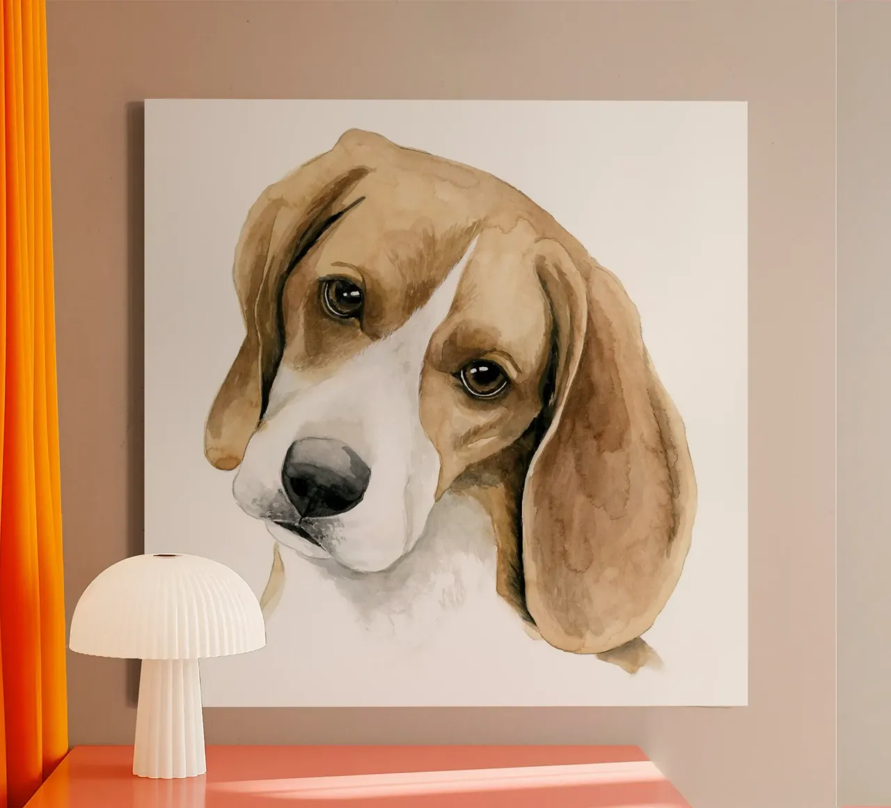 Beagle ll tela con Cornice a cassetta da David Jackson