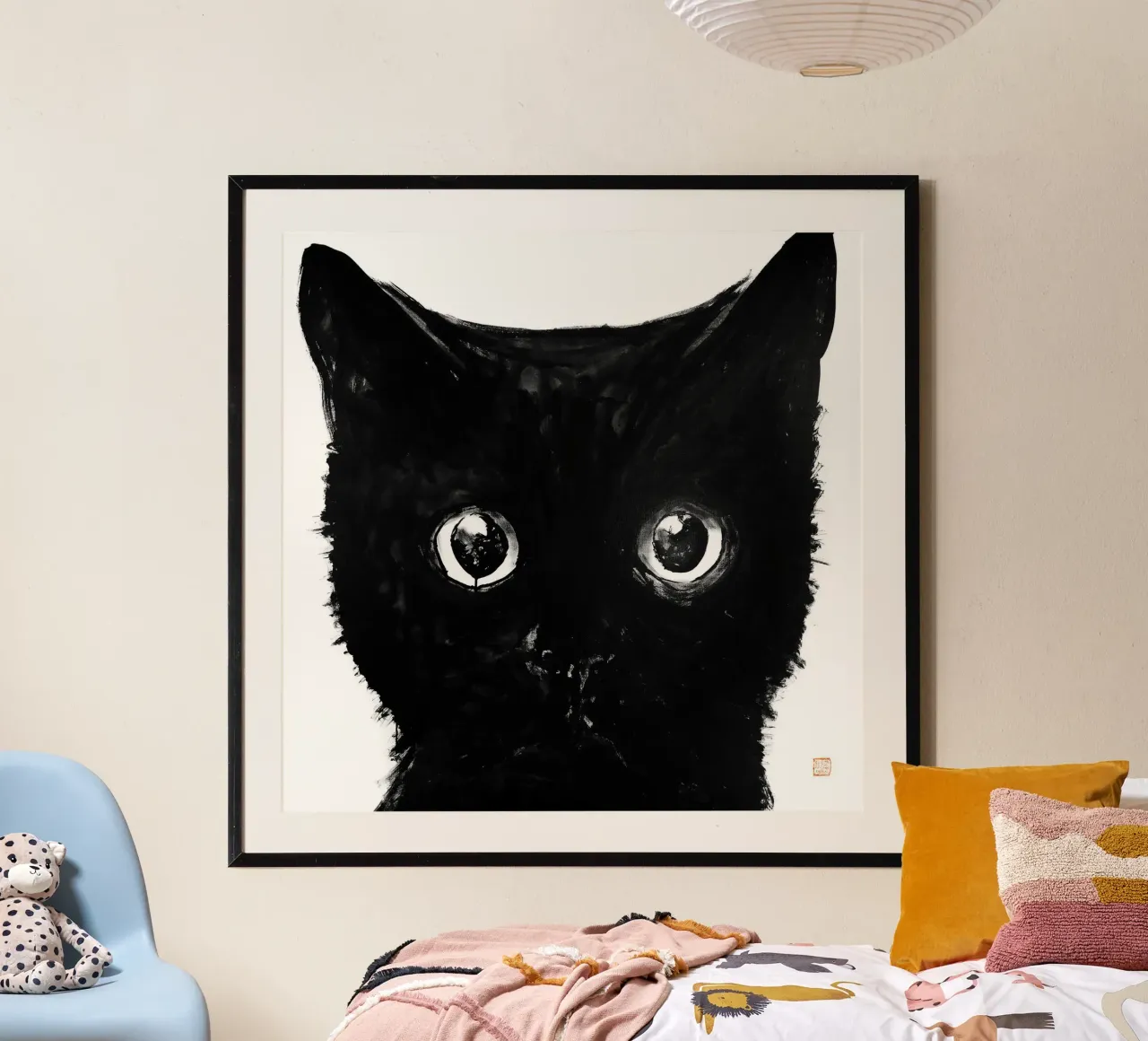 Gatto nero di Péchane poster da David Jackson