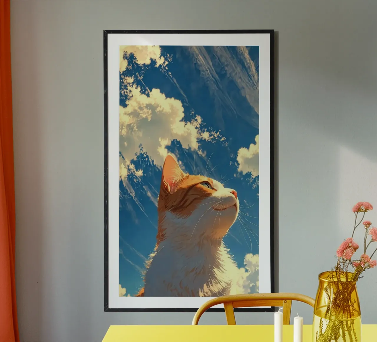 posture cat in sunset poster da huminity