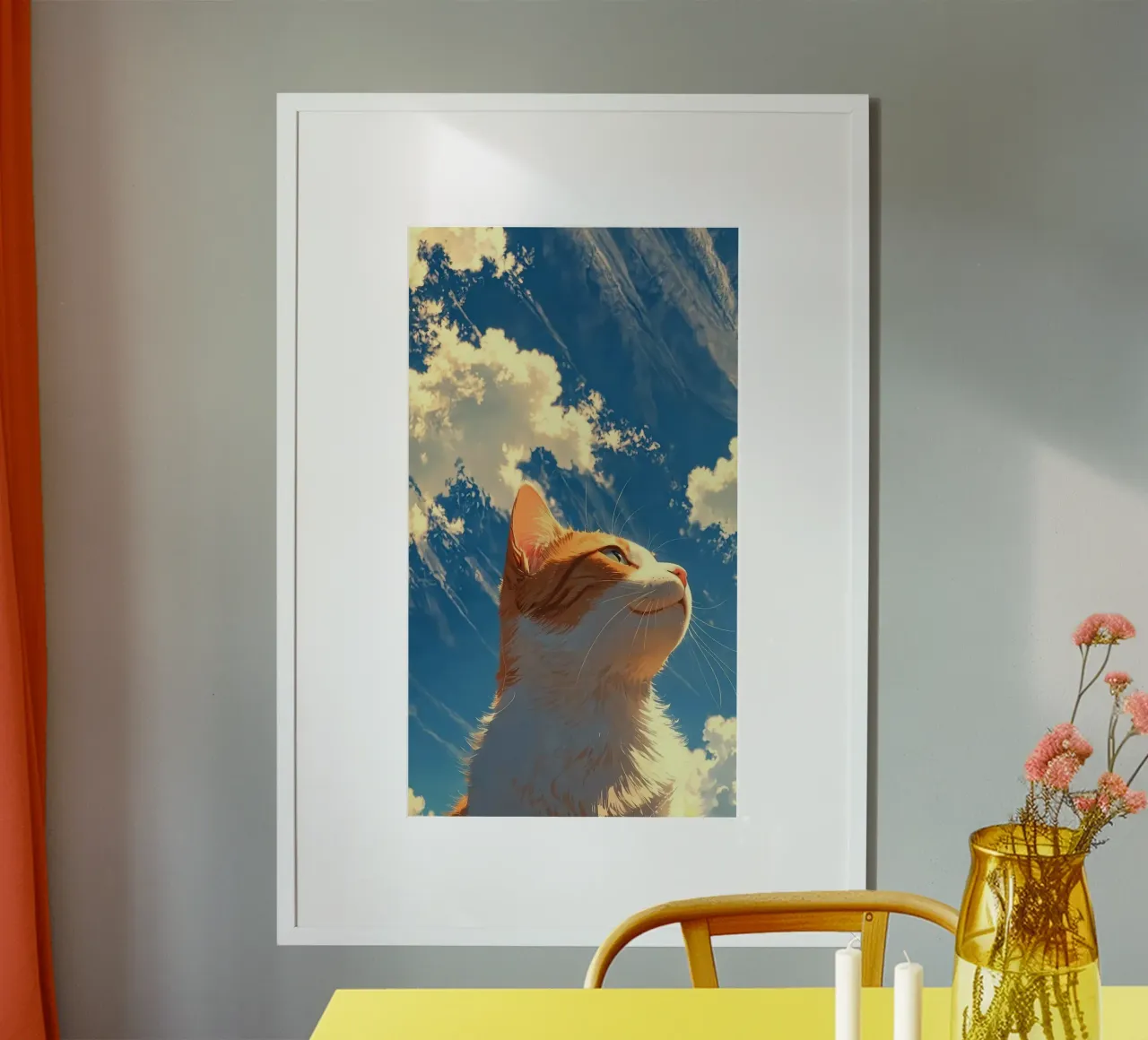 posture cat in sunset poster da huminity