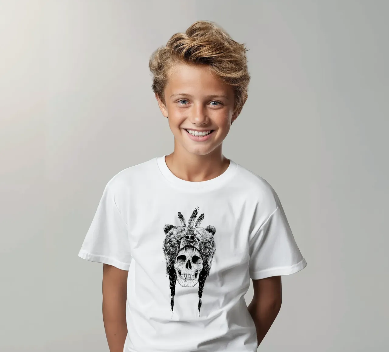 Dead shaman kids t-shirt by Balazs Solti