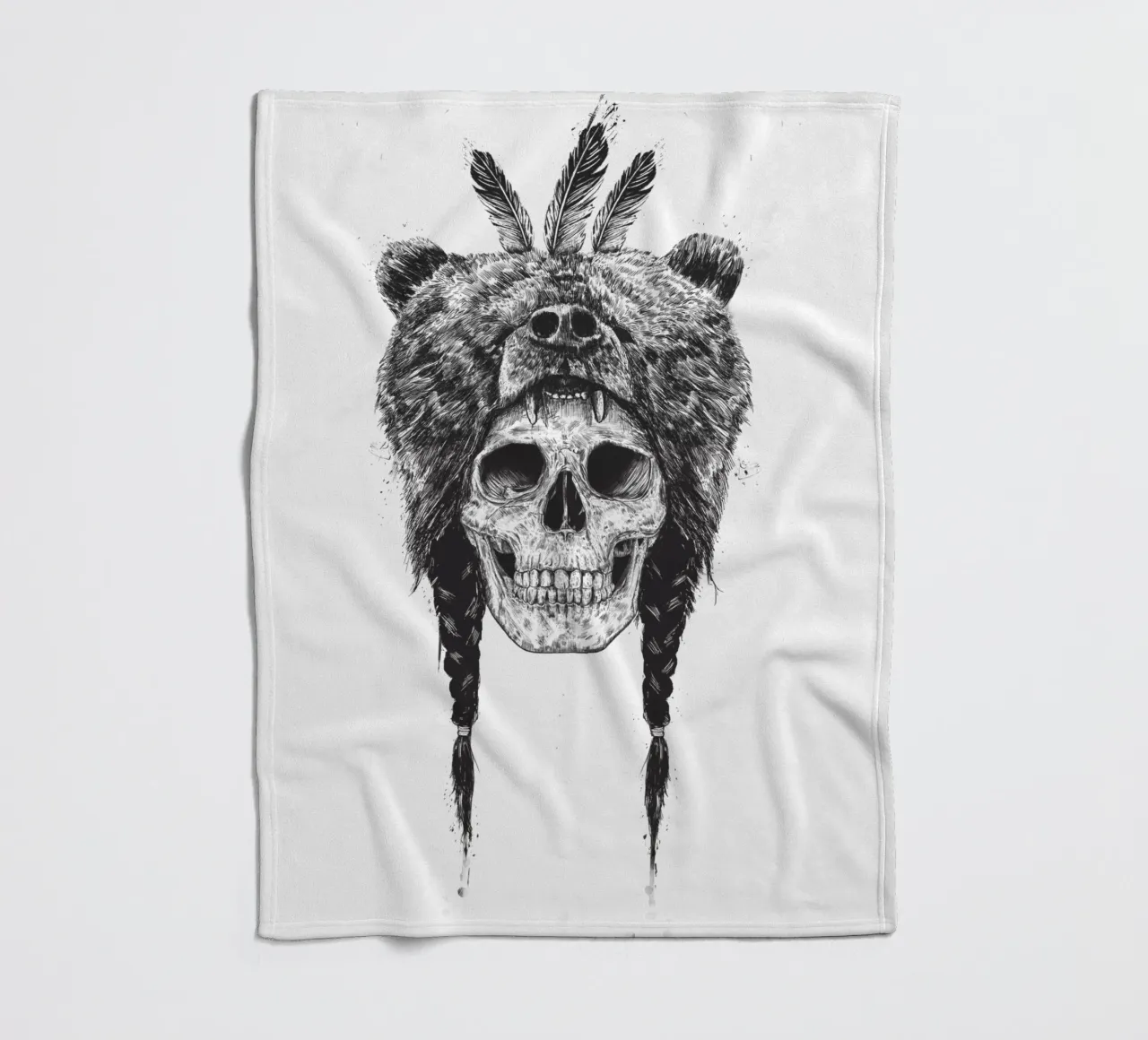 Dead shaman fleece blanket by Balazs Solti