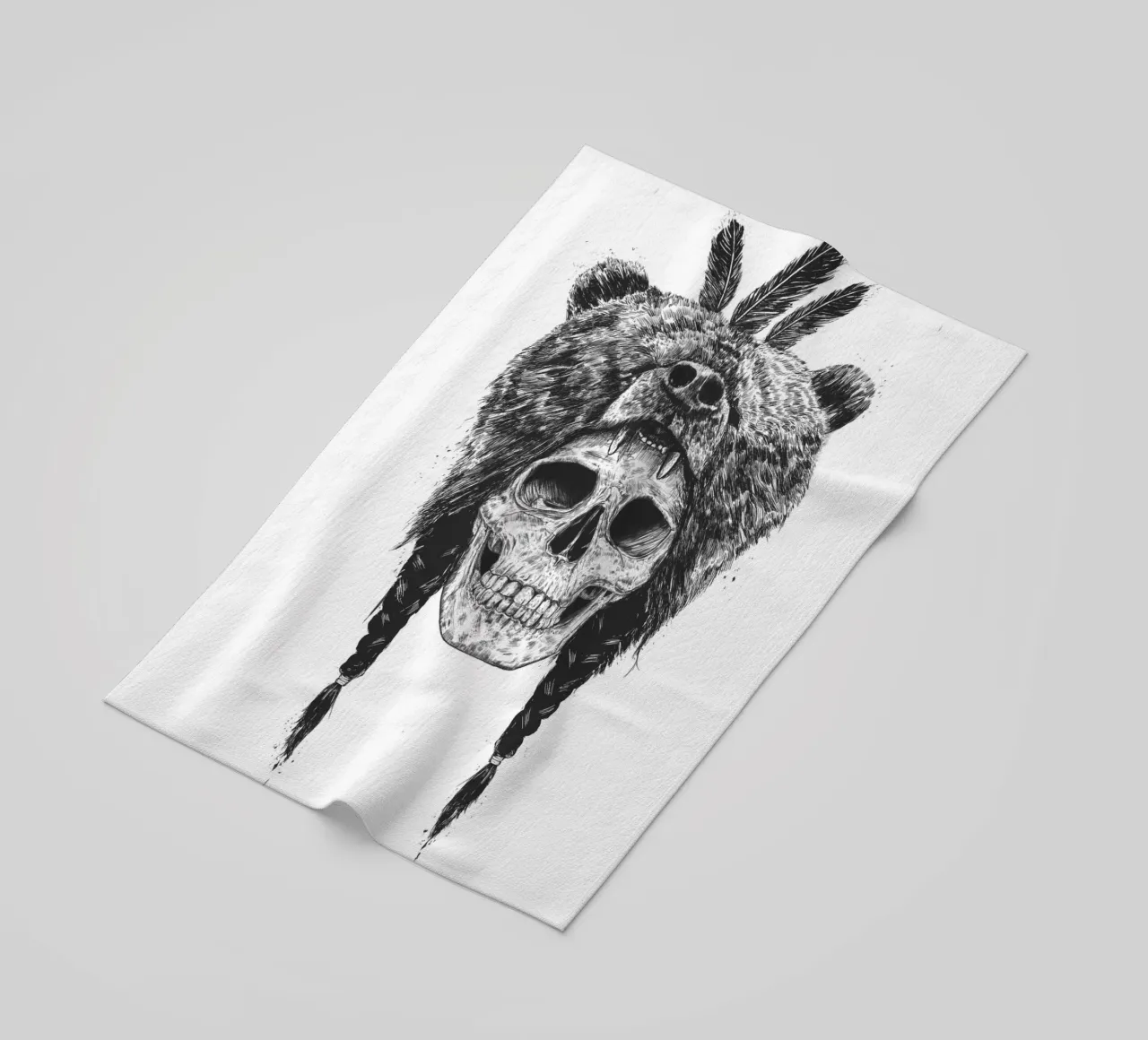 Dead shaman beach towel by Balazs Solti
