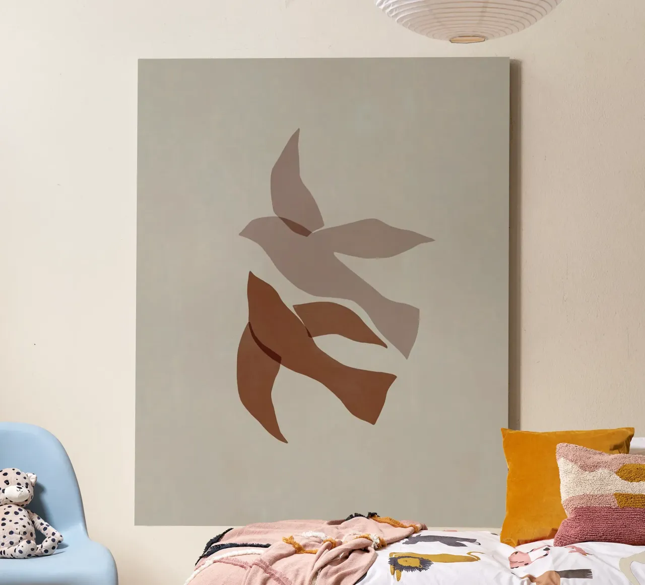 couple bird in color tela con Cornice a cassetta da huminity