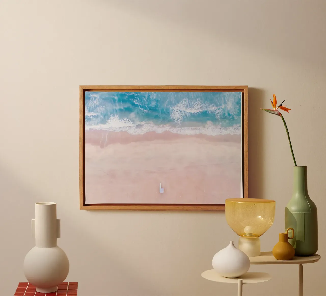 Richard Podgurski - Privéstrand canvas met Baklijst van Panait Ivascu