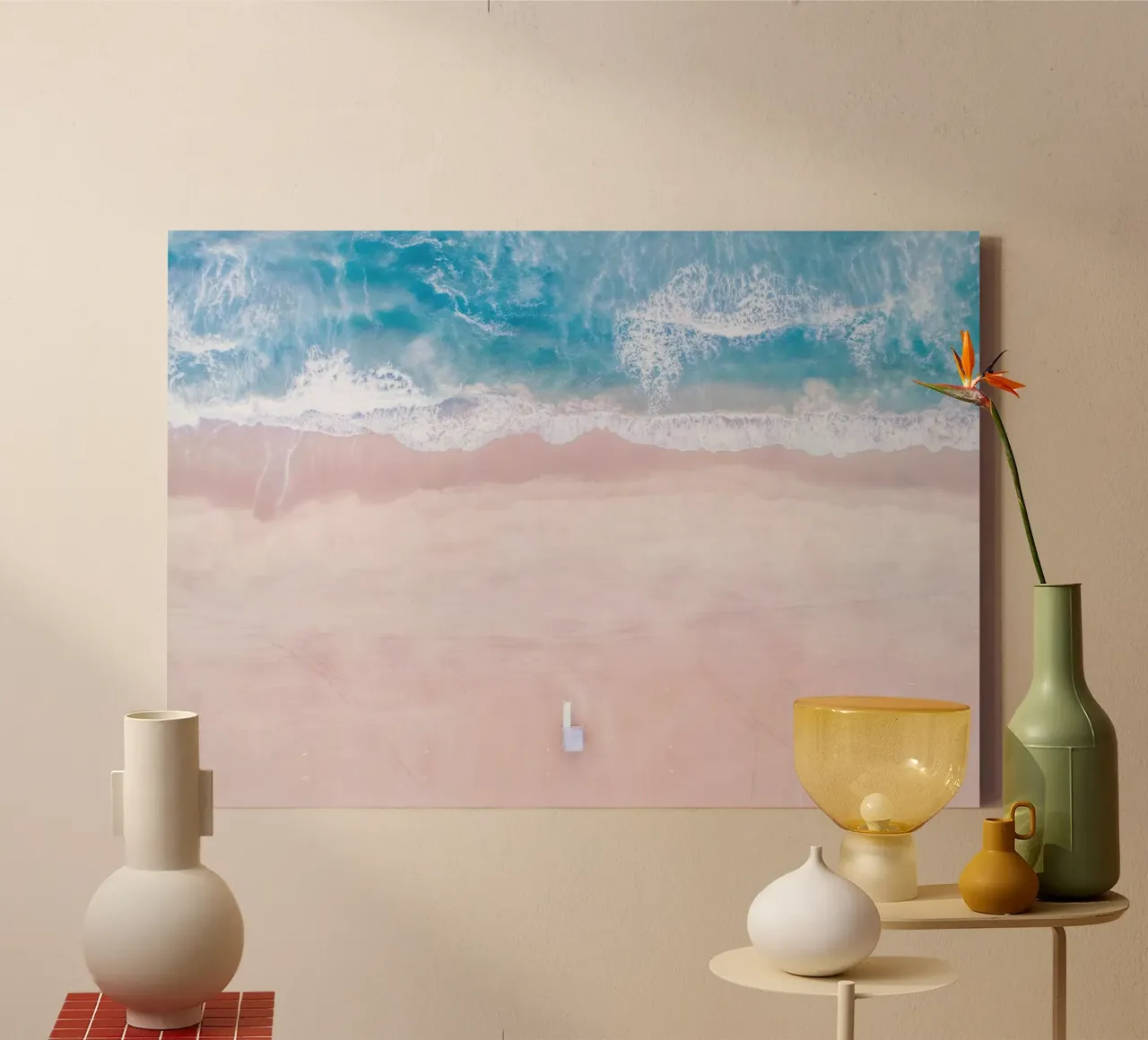Richard Podgurski - Privéstrand canvas met Baklijst van Panait Ivascu