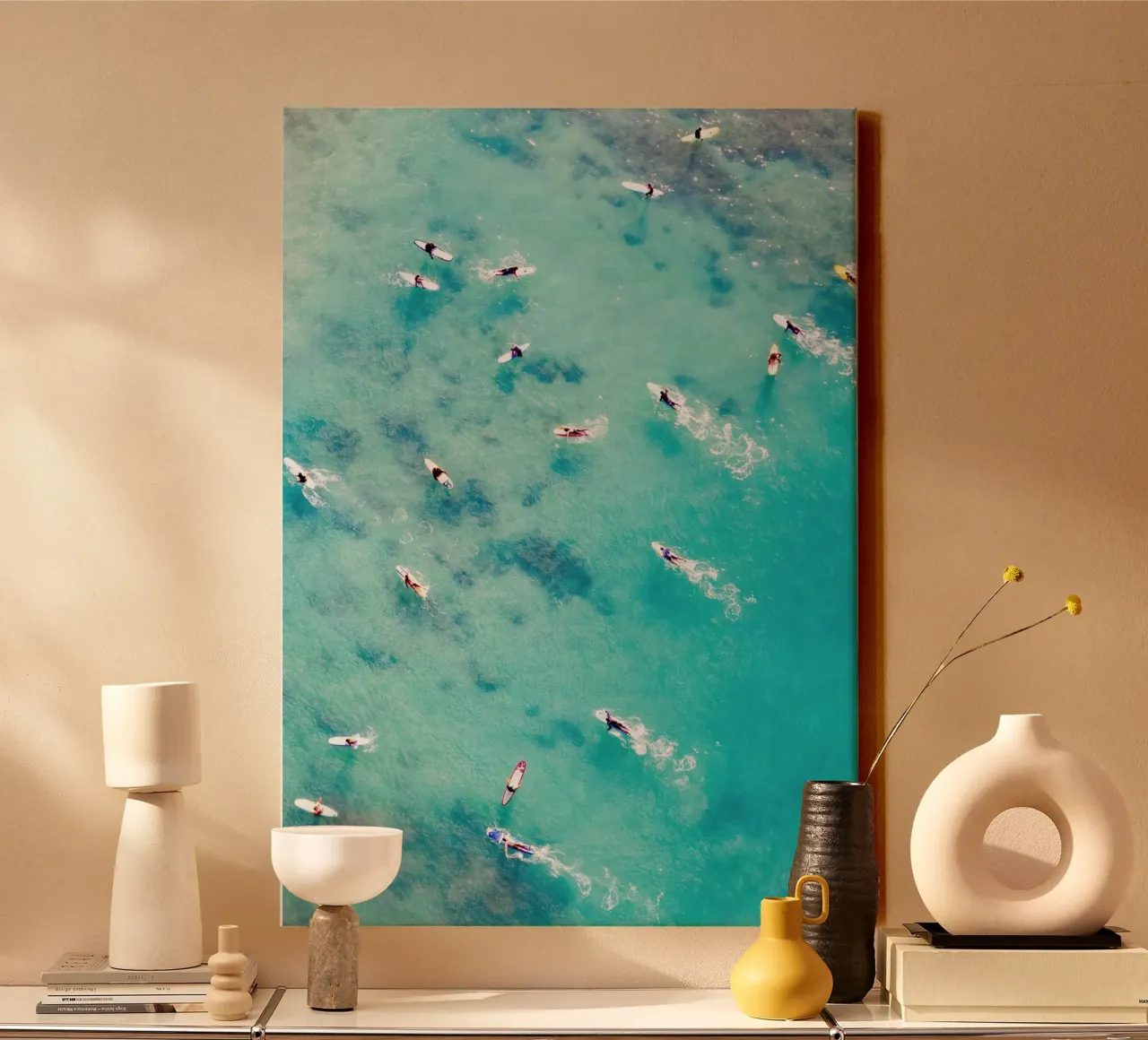 Richard Podgurski - Paddle Battle canvas with Floater frame by Panait Ivascu