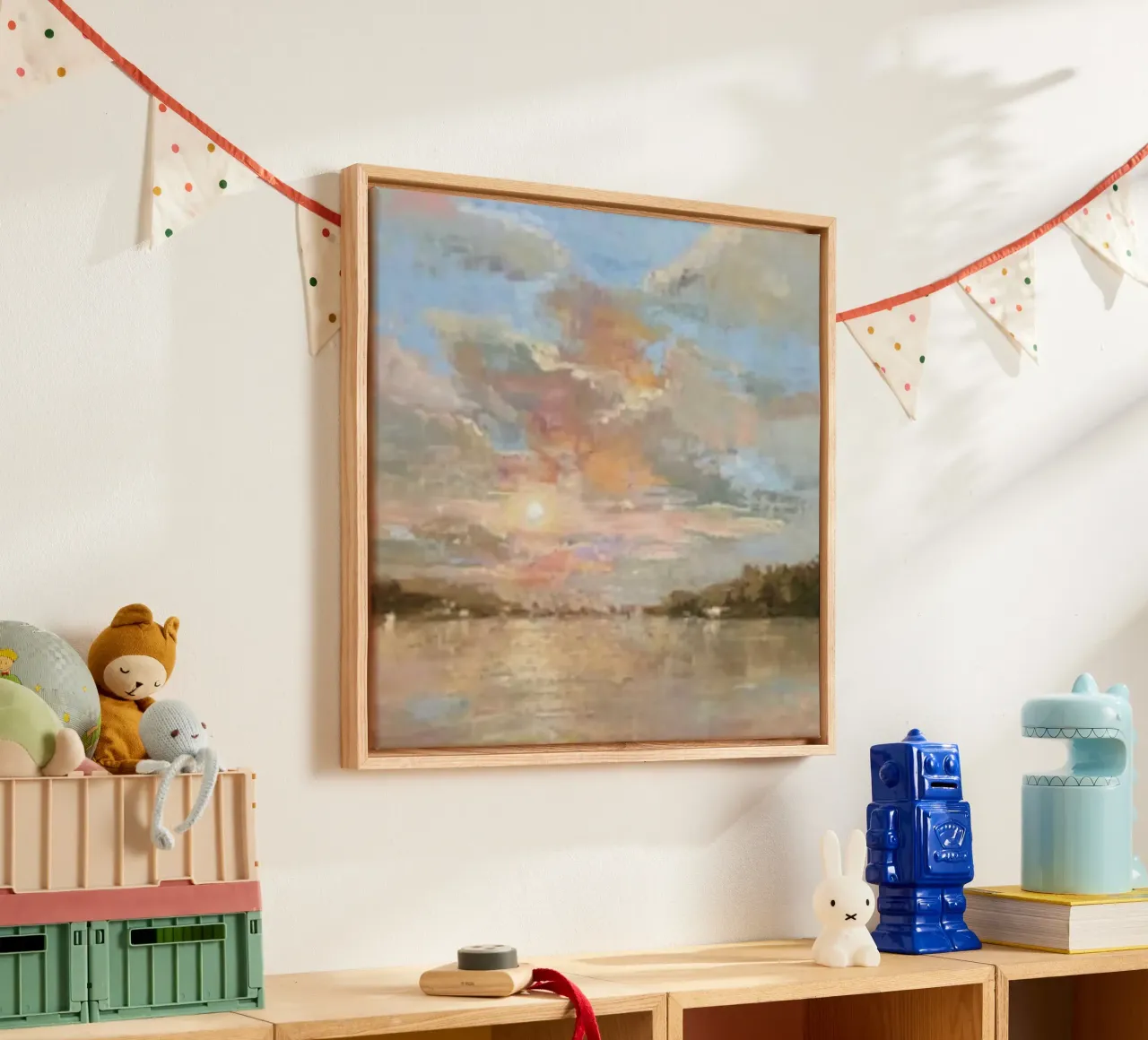 art nature in sunset canvas met Baklijst van panada