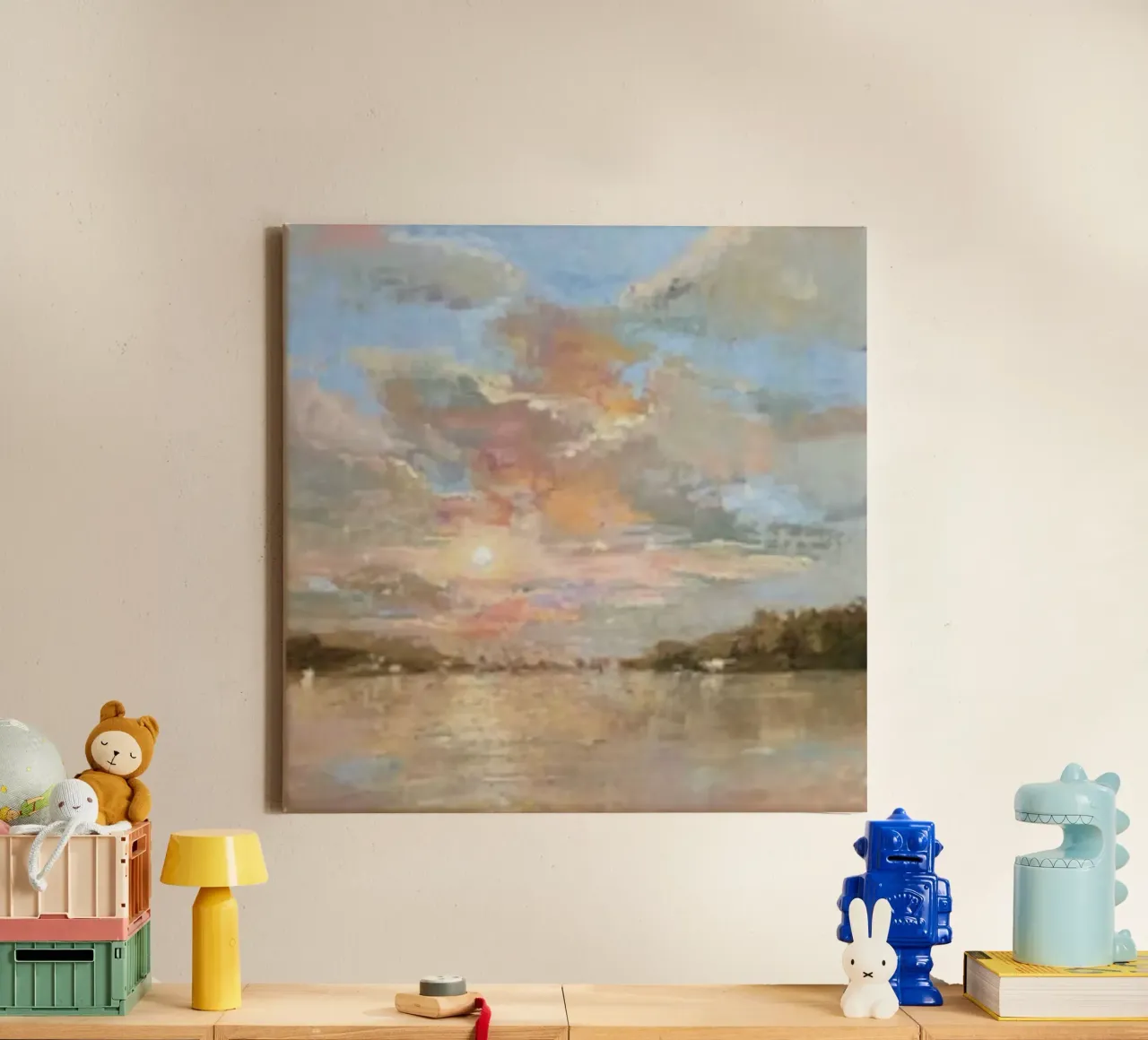 art nature in sunset canvas met Baklijst van panada