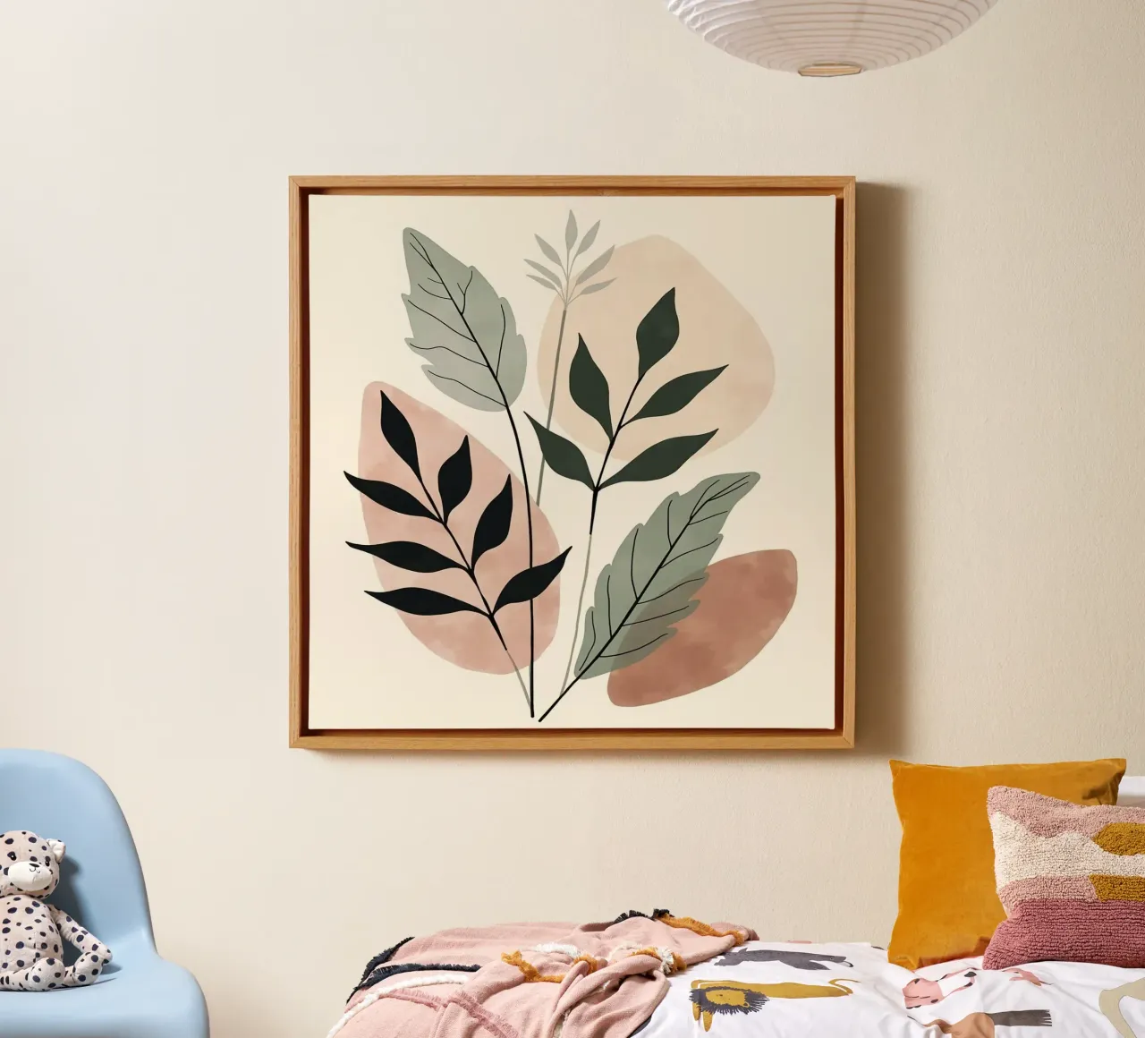 shape branch leaf tela con Cornice a cassetta da huminity