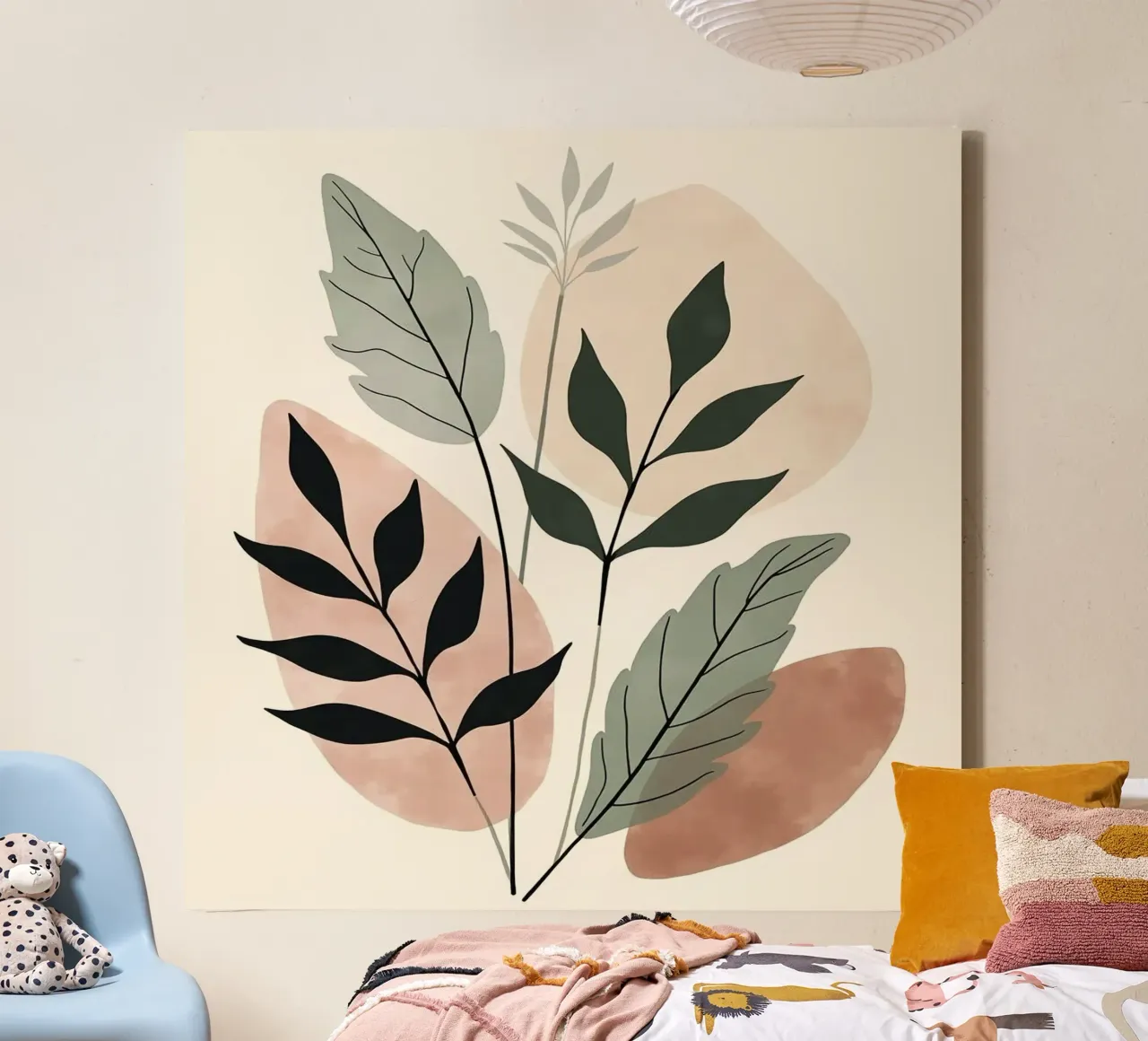 shape branch leaf tela con Cornice a cassetta da huminity