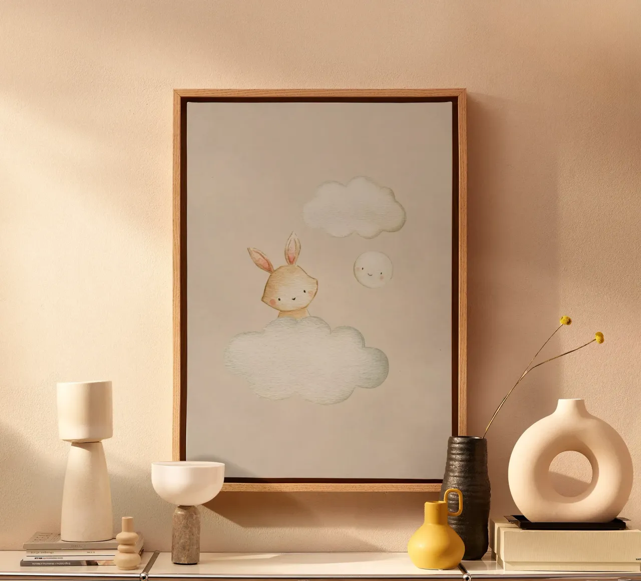In de wolken nr. 1 canvas met Baklijst van Panait Ivascu