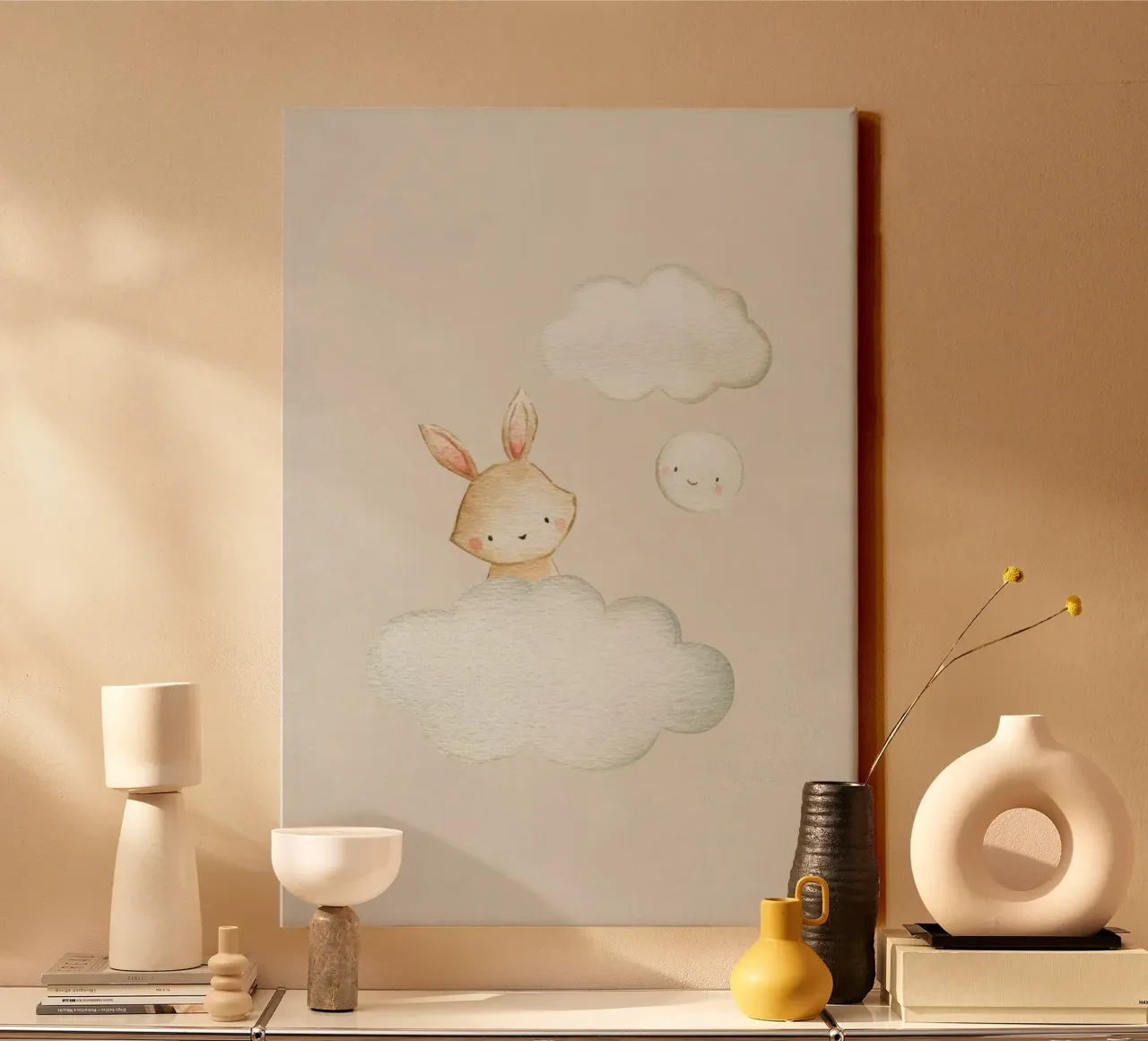 In de wolken nr. 1 canvas met Baklijst van Panait Ivascu