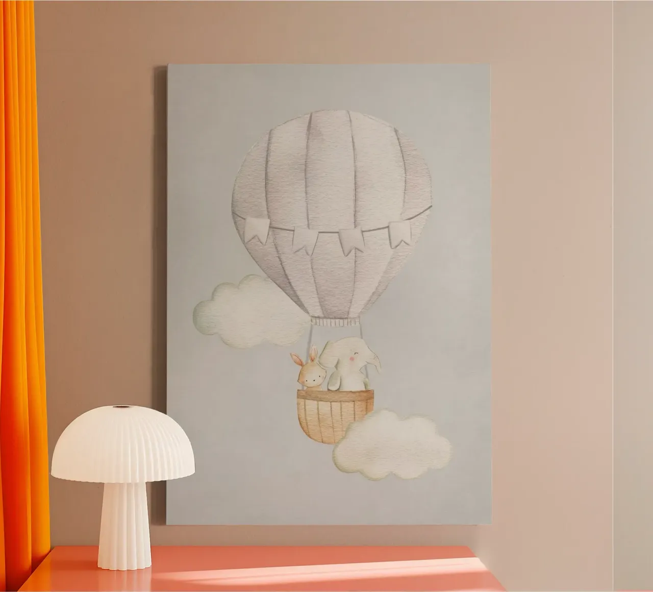 Hot Air Balloon No1 canvas with Floater frame by Panait Ivascu