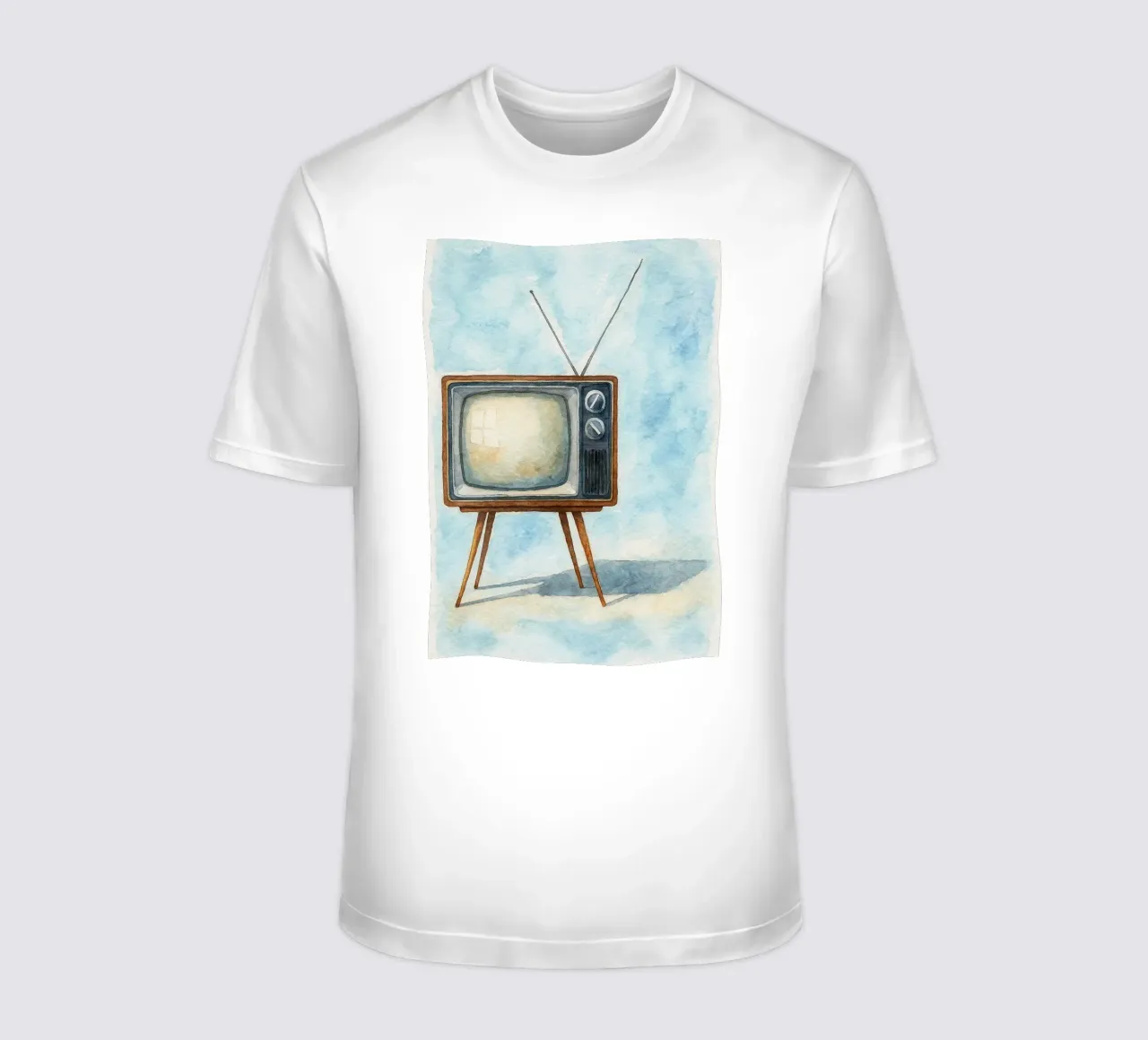 televisore con cassa in legno vecchio dipinto d'epoca t-shirt da kroocoot