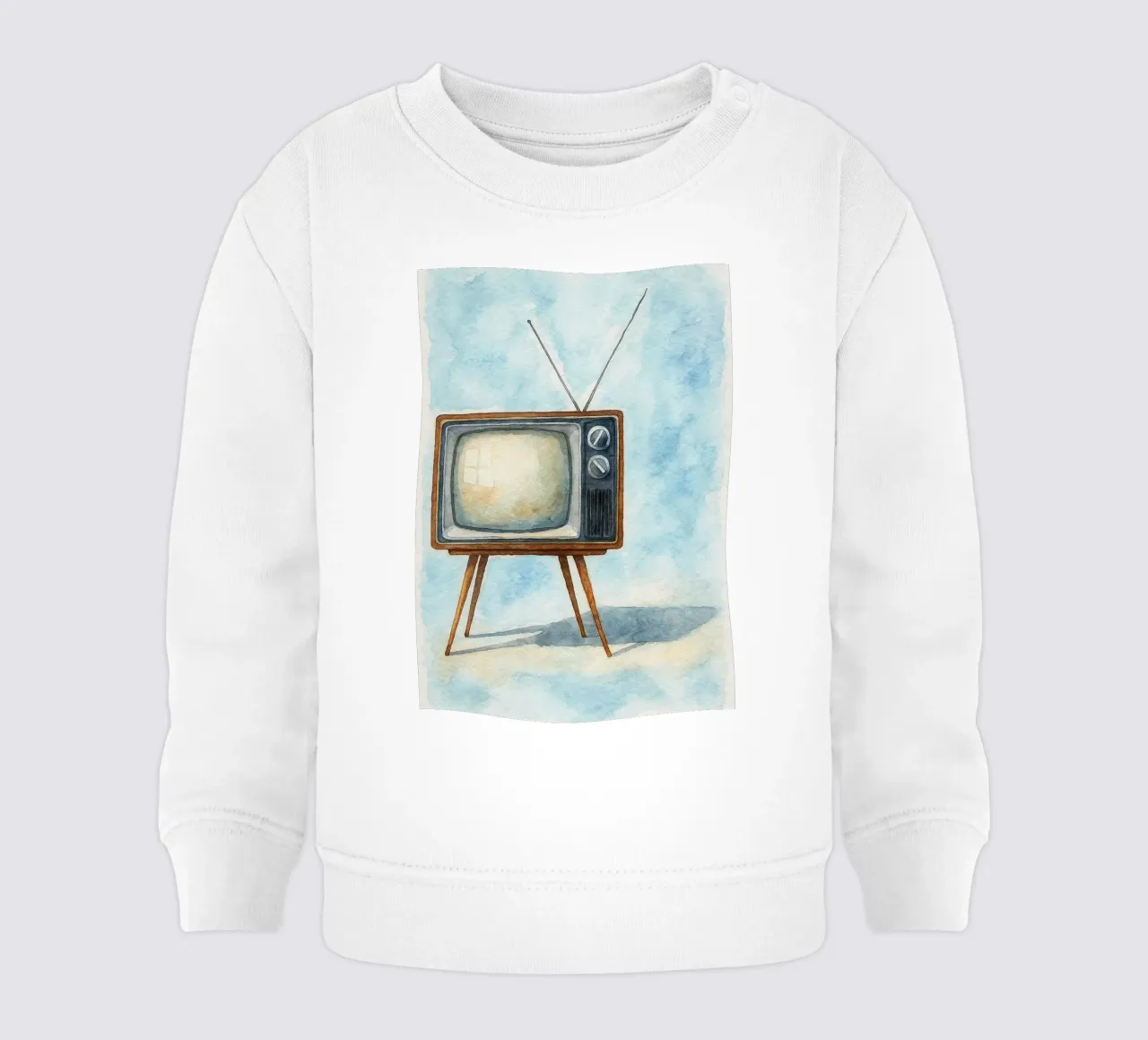 televisore con cassa in legno vecchio dipinto d'epoca felpa neonato da kroocoot