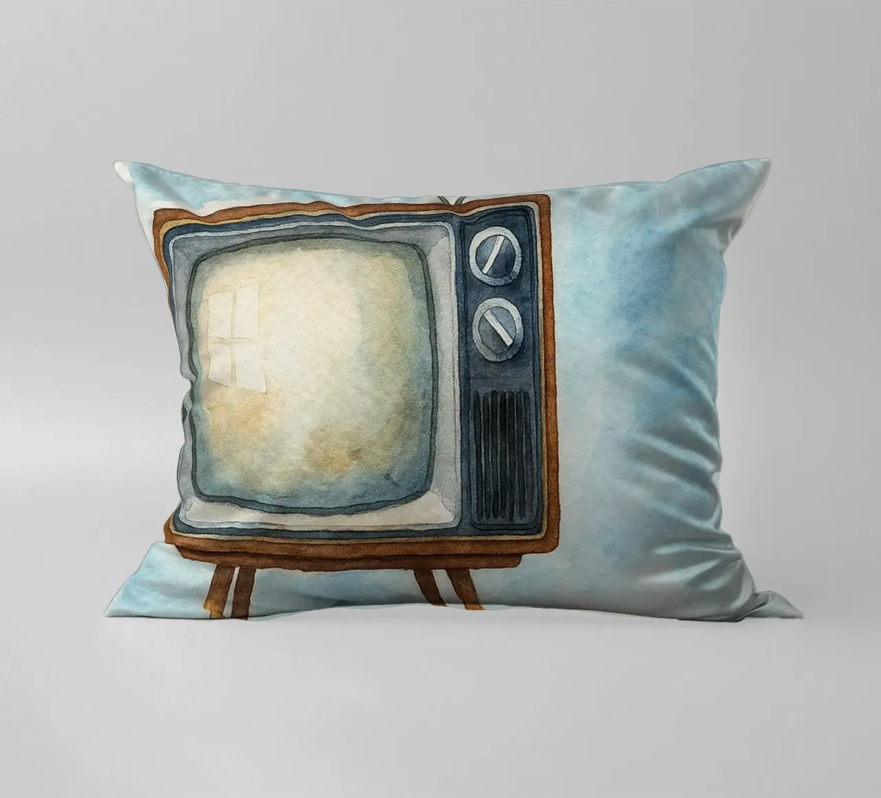 televisore con cassa in legno vecchio dipinto d'epoca cuscino da kroocoot