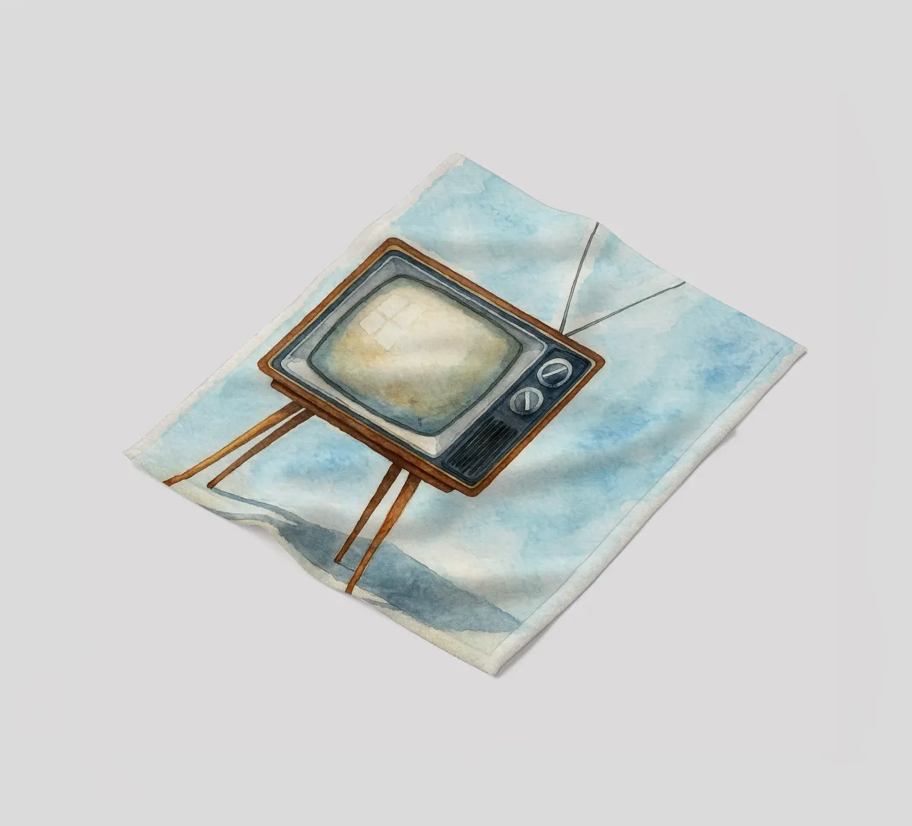 televisore con cassa in legno vecchio dipinto d'epoca coperta in pile da kroocoot