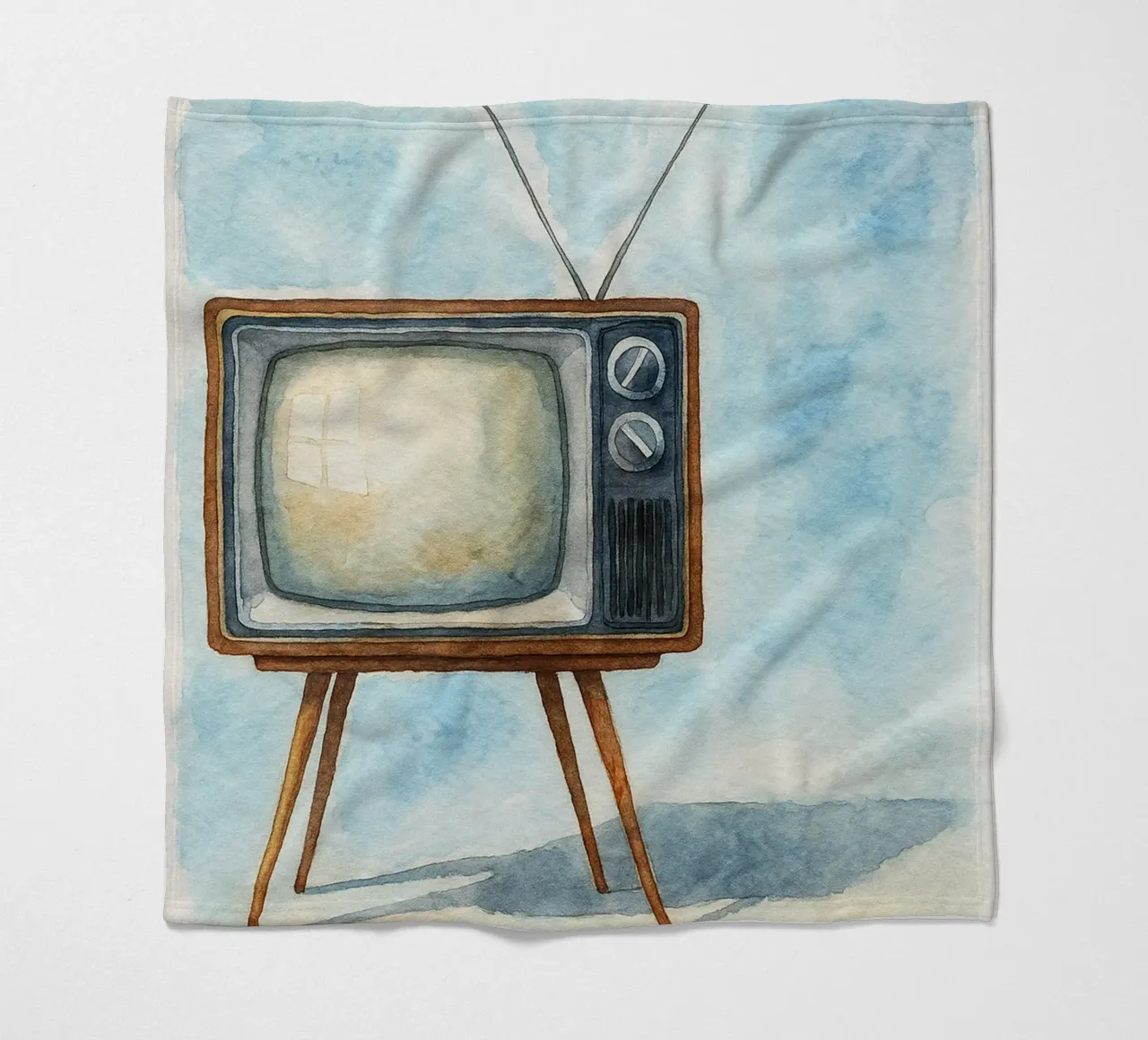 televisore con cassa in legno vecchio dipinto d'epoca coperta in pile da kroocoot