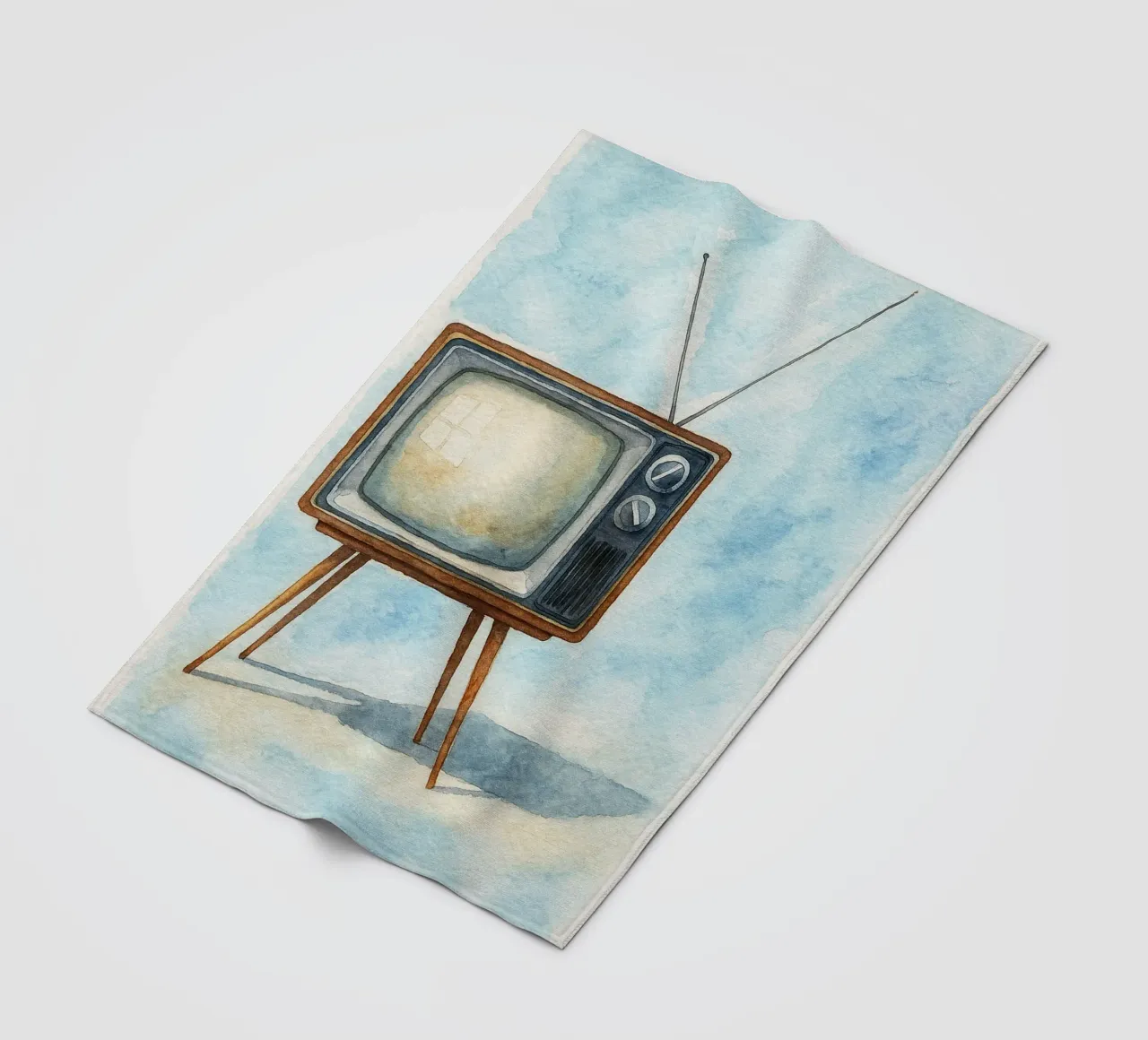 televisore con cassa in legno vecchio dipinto d'epoca coperta in pile da kroocoot