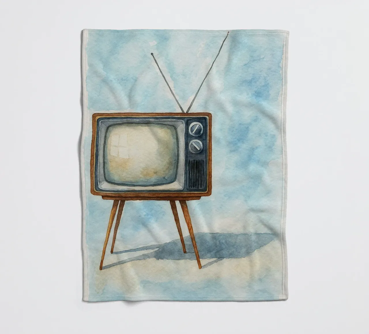 televisore con cassa in legno vecchio dipinto d'epoca coperta in pile da kroocoot