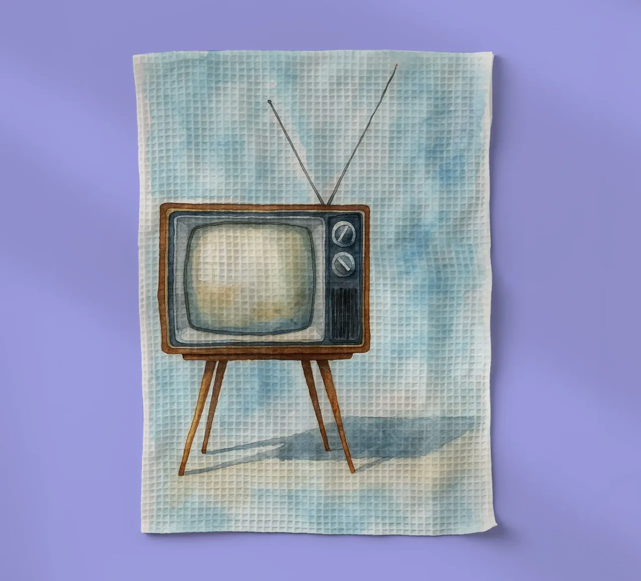 televisore con cassa in legno vecchio dipinto d'epoca canovaccio da cucina da kroocoot