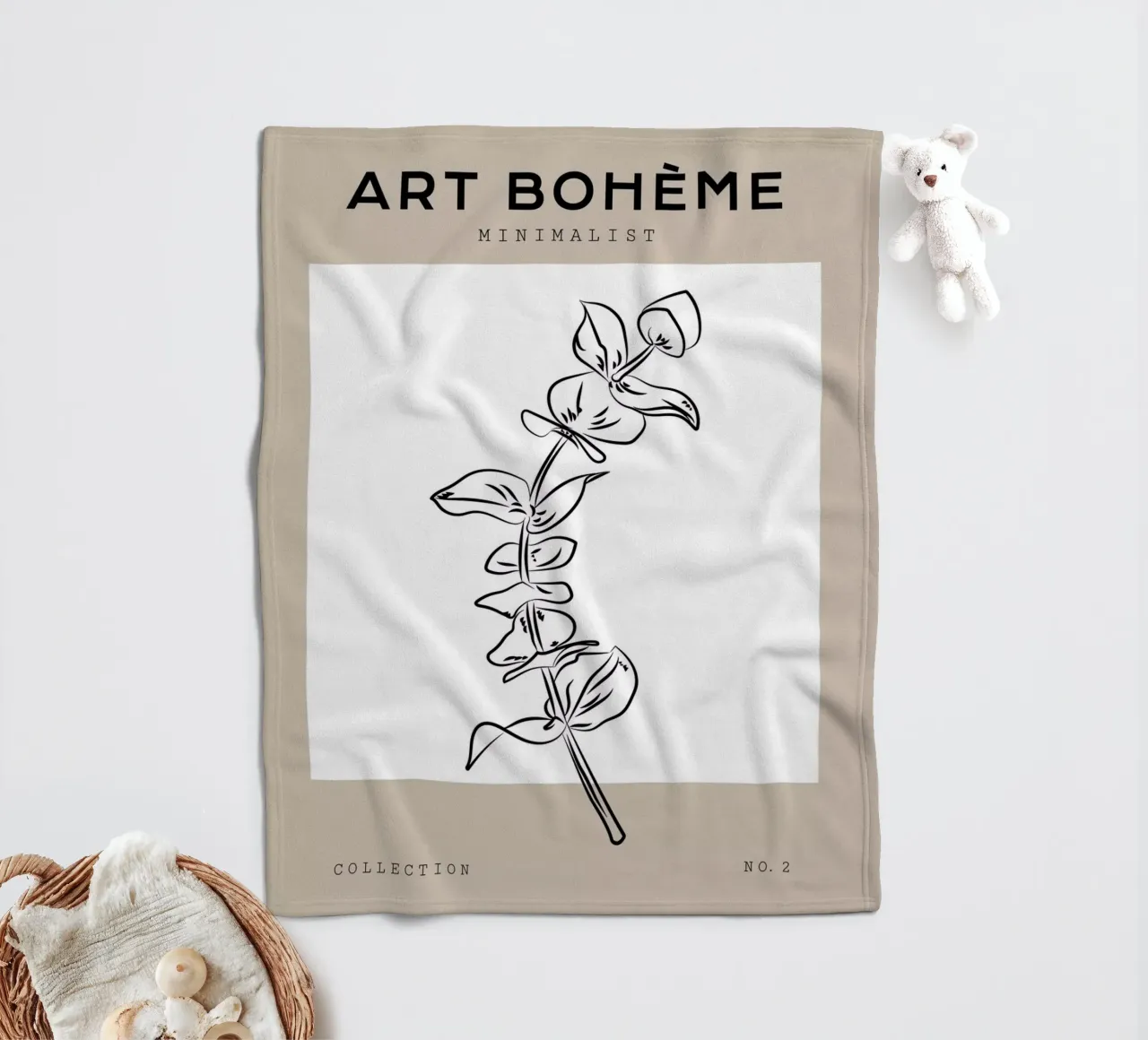 Boho Bohemian 8 Eucalyptus coperta in pile da Boho Print Collection