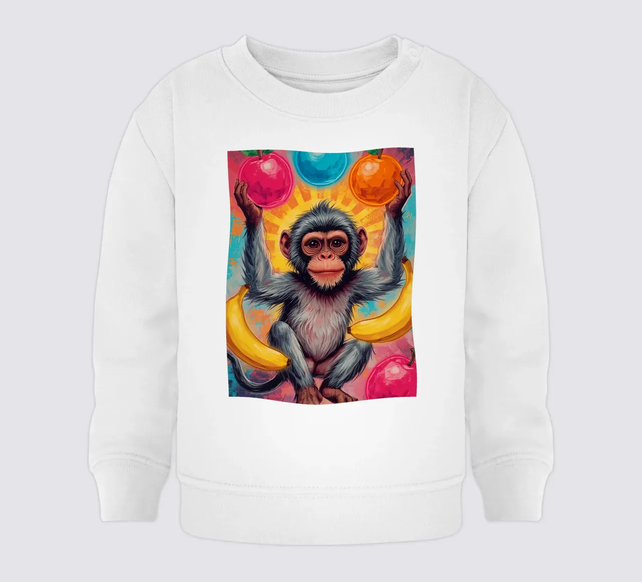 Scimmia con frutta felpa neonato da DesignDoodle