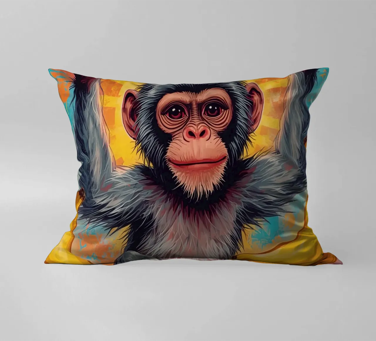 Scimmia con frutta cuscino da DesignDoodle