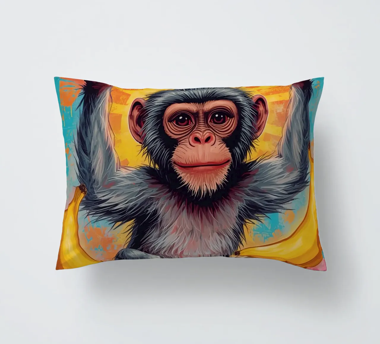 Scimmia con frutta cuscino da DesignDoodle