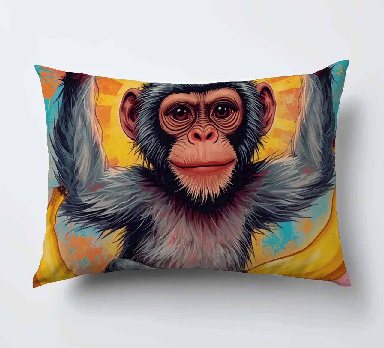 Scimmia con frutta cuscino da DesignDoodle