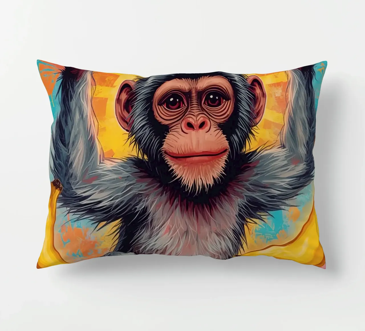 Scimmia con frutta cuscino da DesignDoodle