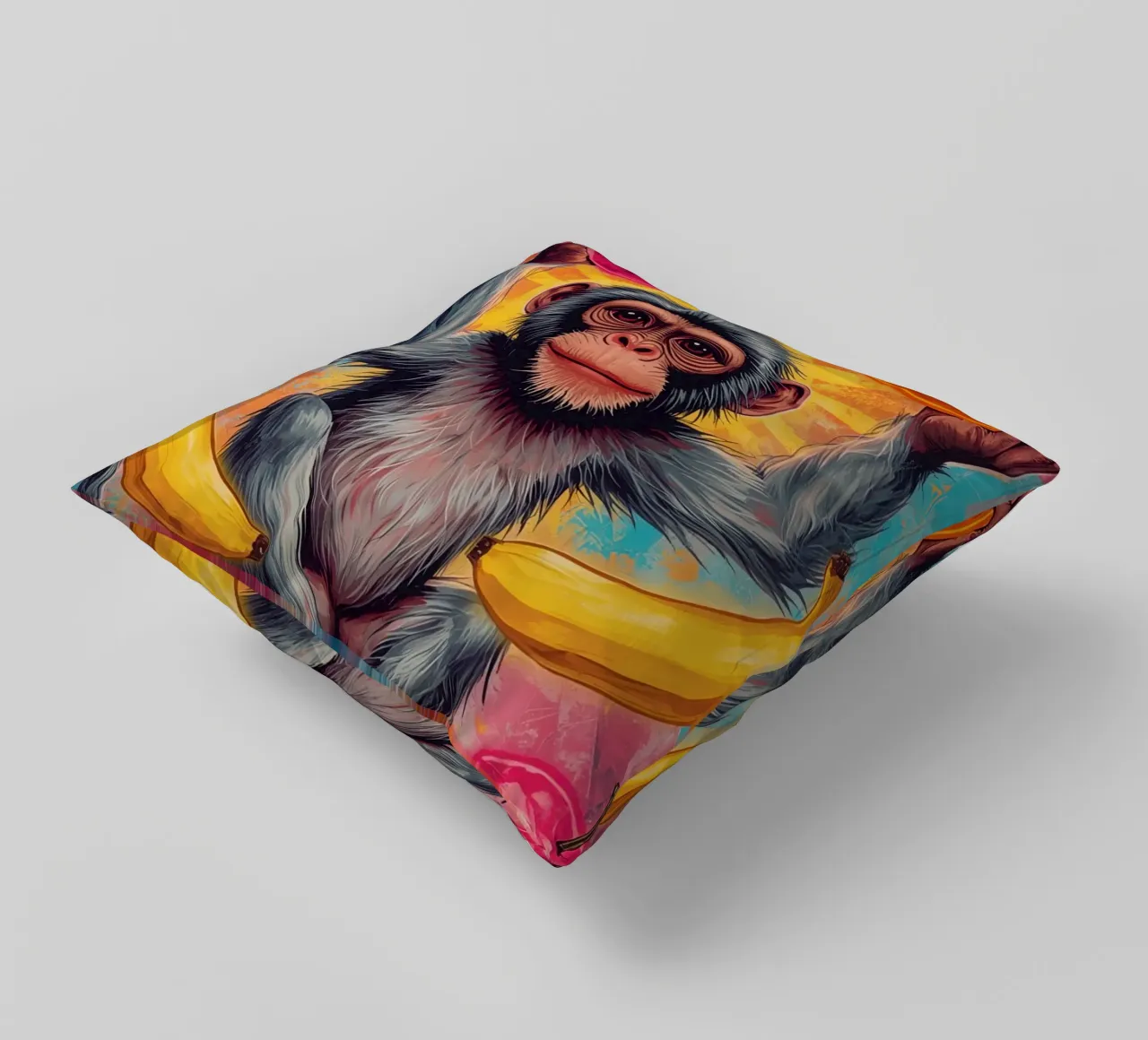 Scimmia con frutta cuscino da DesignDoodle