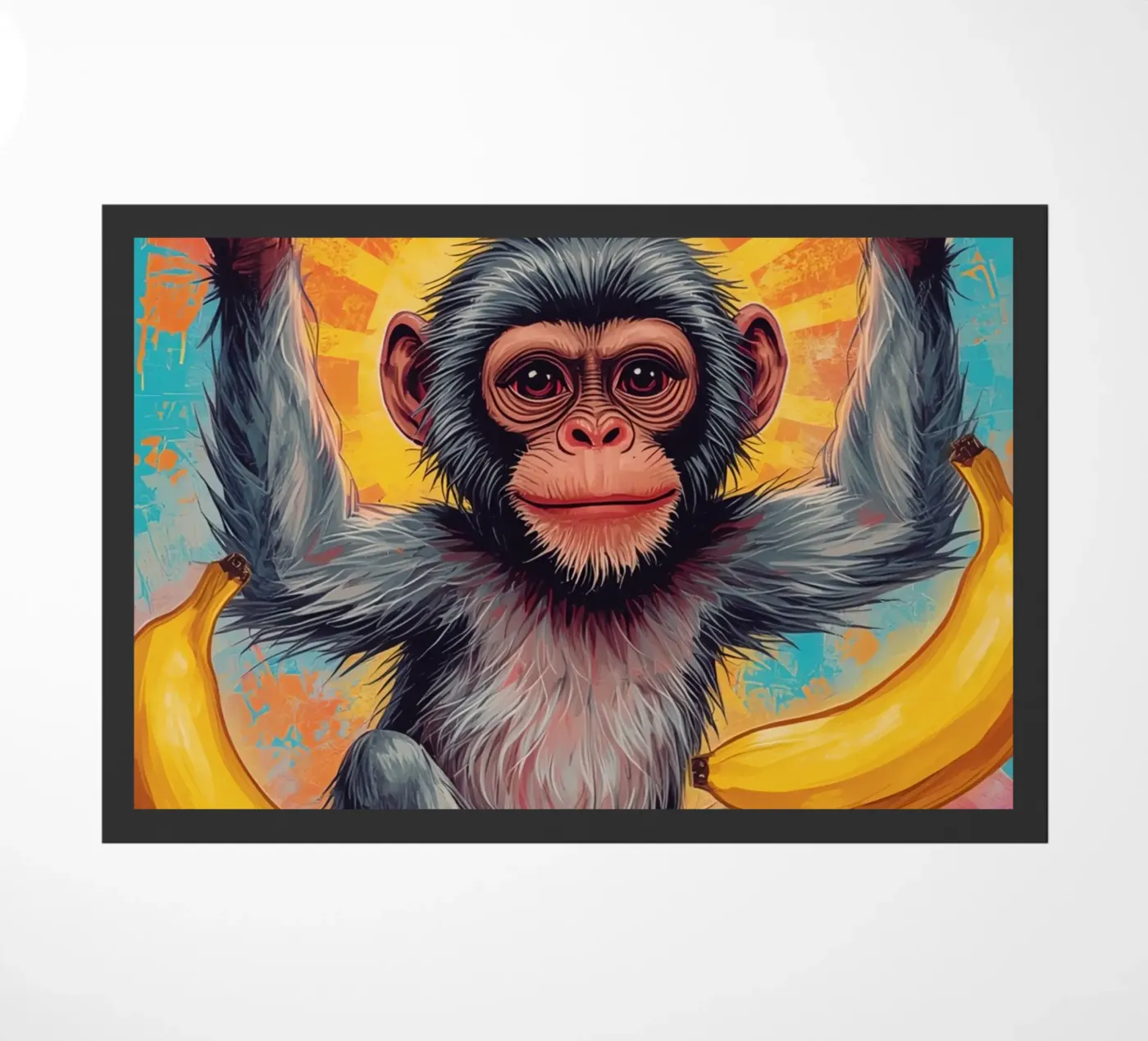 Affe mit Obst Fußmatte von DesignDoodle