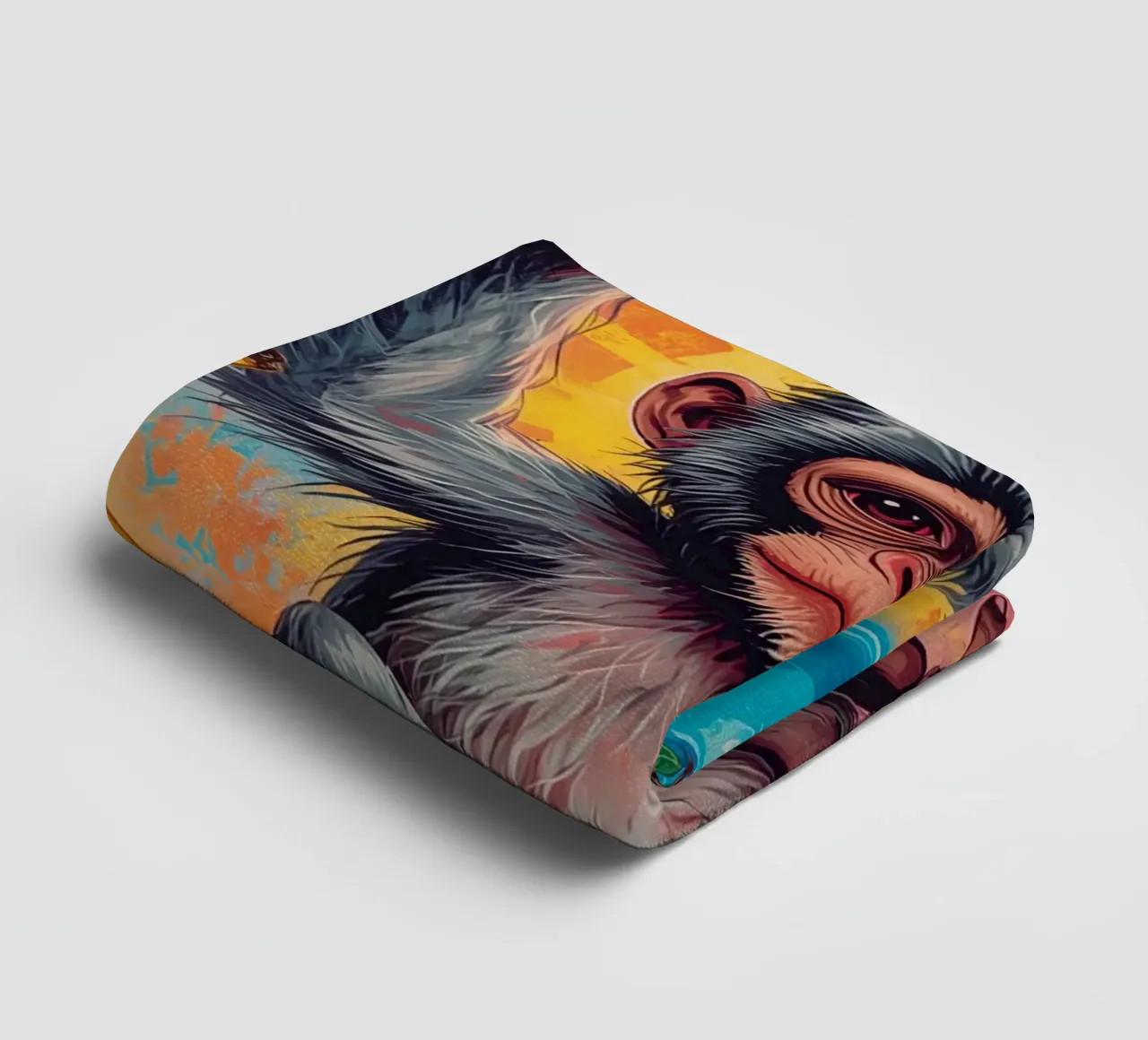 Scimmia con frutta asciugamano da bagno da DesignDoodle