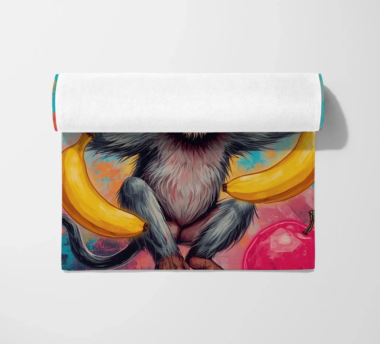Scimmia con frutta telo mare da DesignDoodle