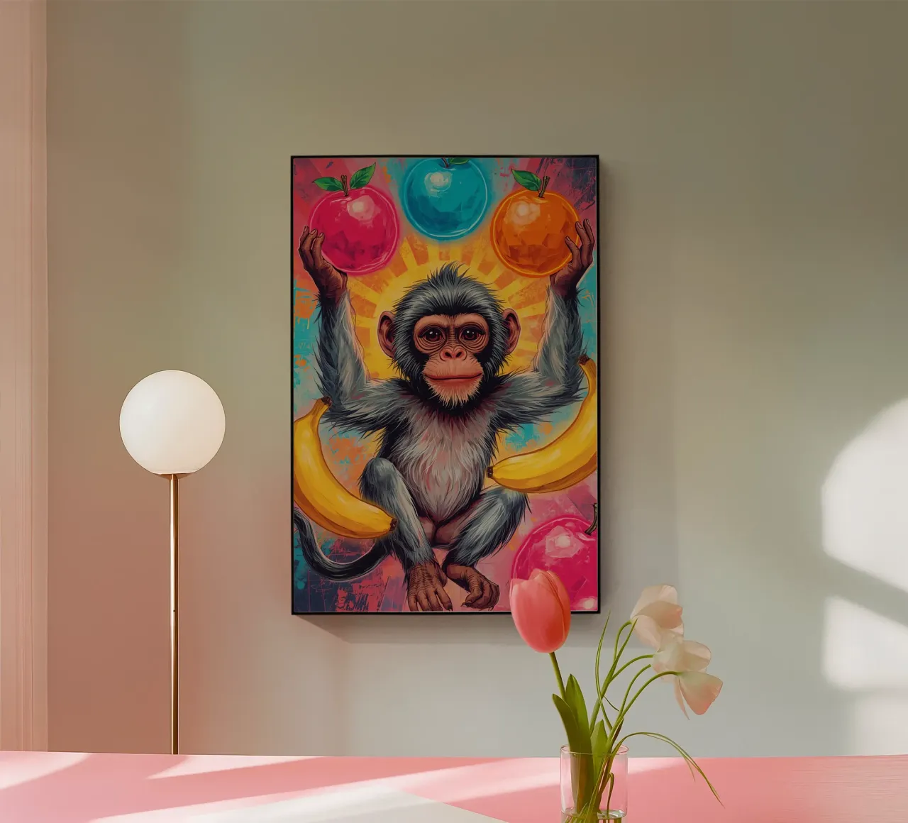 Scimmia con frutta plexiglass da DesignDoodle