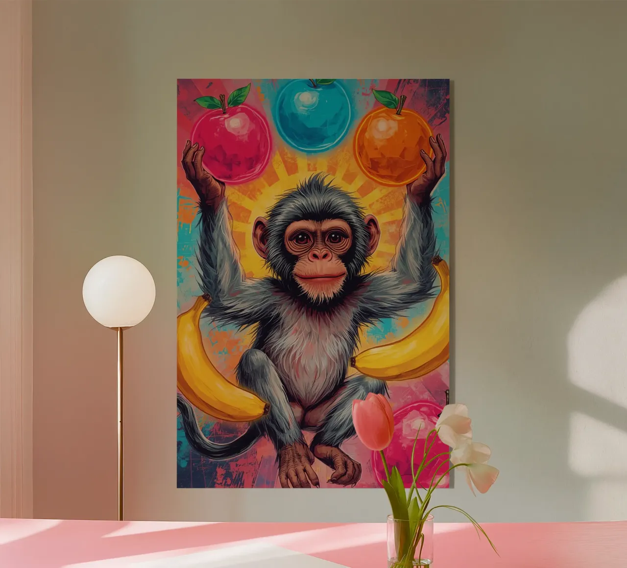 Scimmia con frutta plexiglass da DesignDoodle