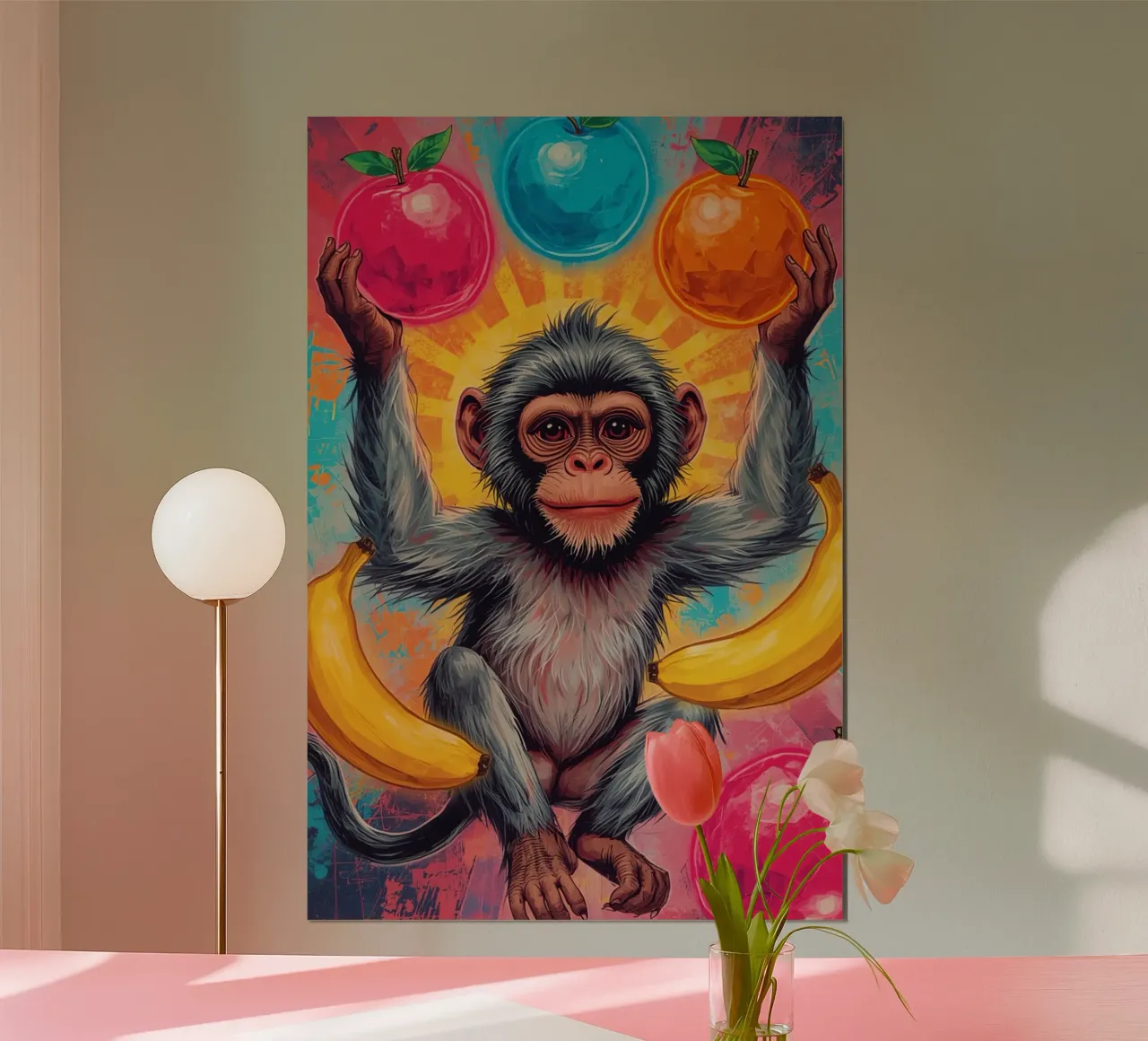 Scimmia con frutta poster da DesignDoodle