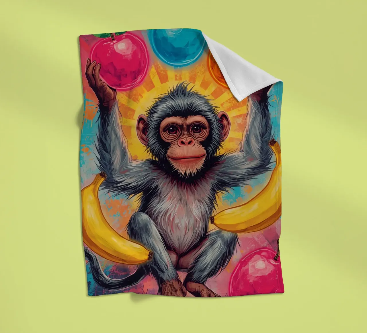 Scimmia con frutta coperta in pile da DesignDoodle