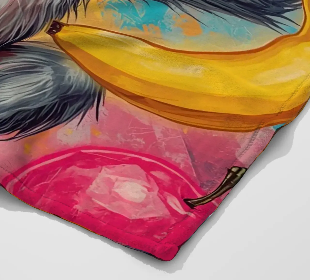 Scimmia con frutta coperta in pile da DesignDoodle