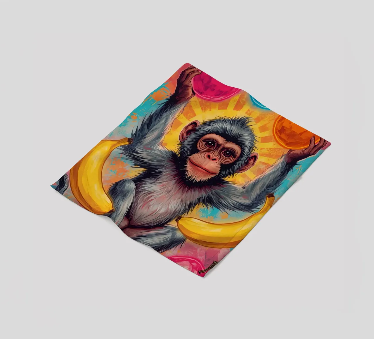 Scimmia con frutta coperta in pile da DesignDoodle