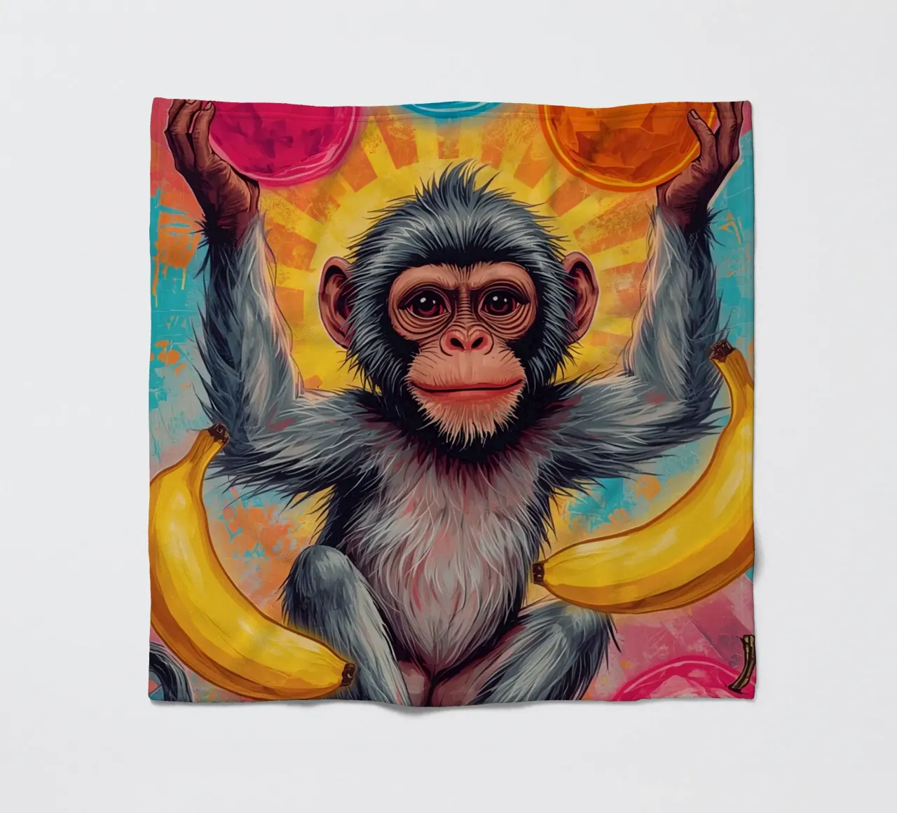 Scimmia con frutta coperta in pile da DesignDoodle