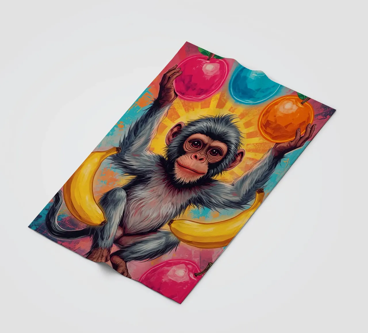 Scimmia con frutta coperta in pile da DesignDoodle