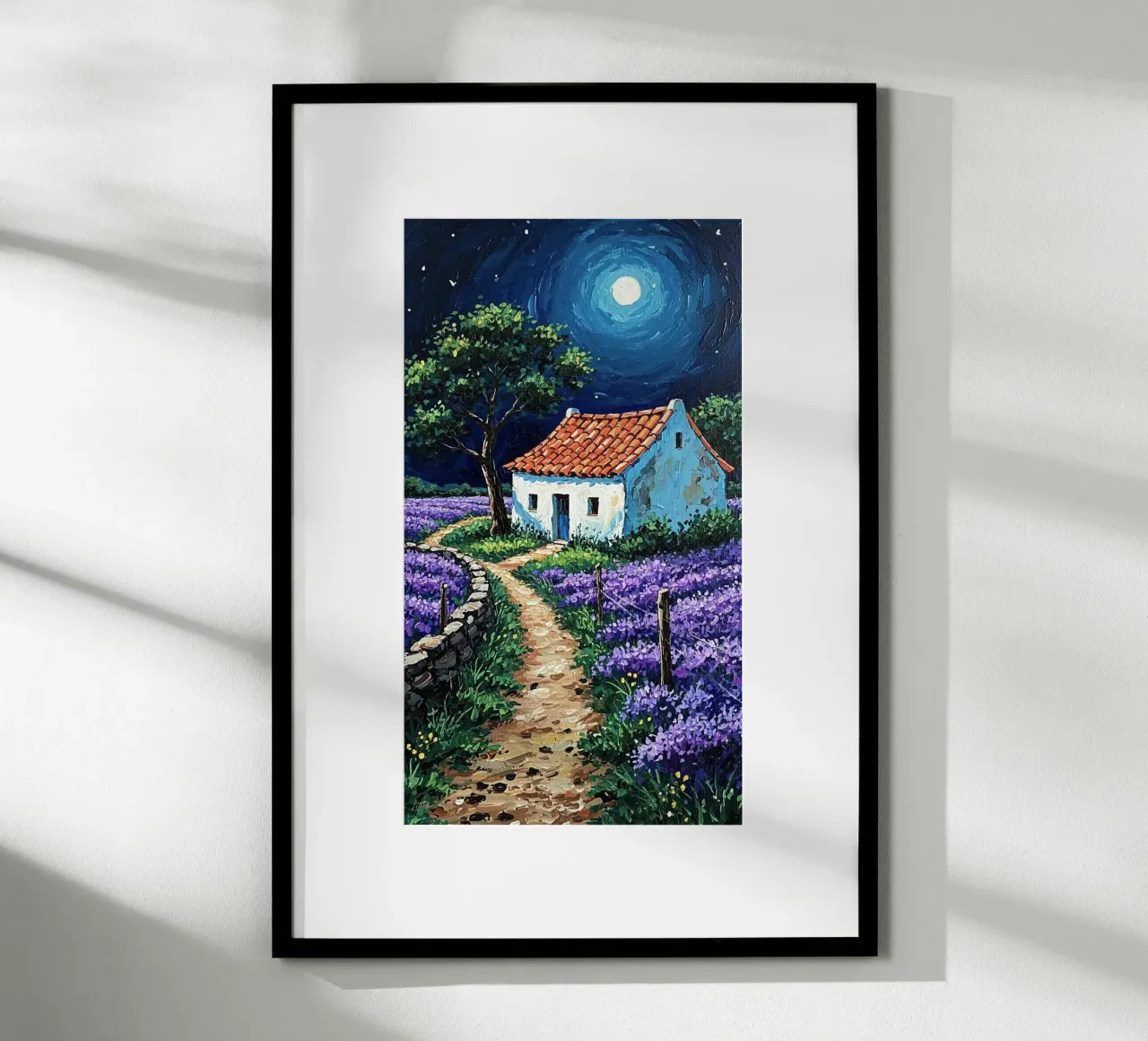 curve way home poster con telaio in legno da sunity